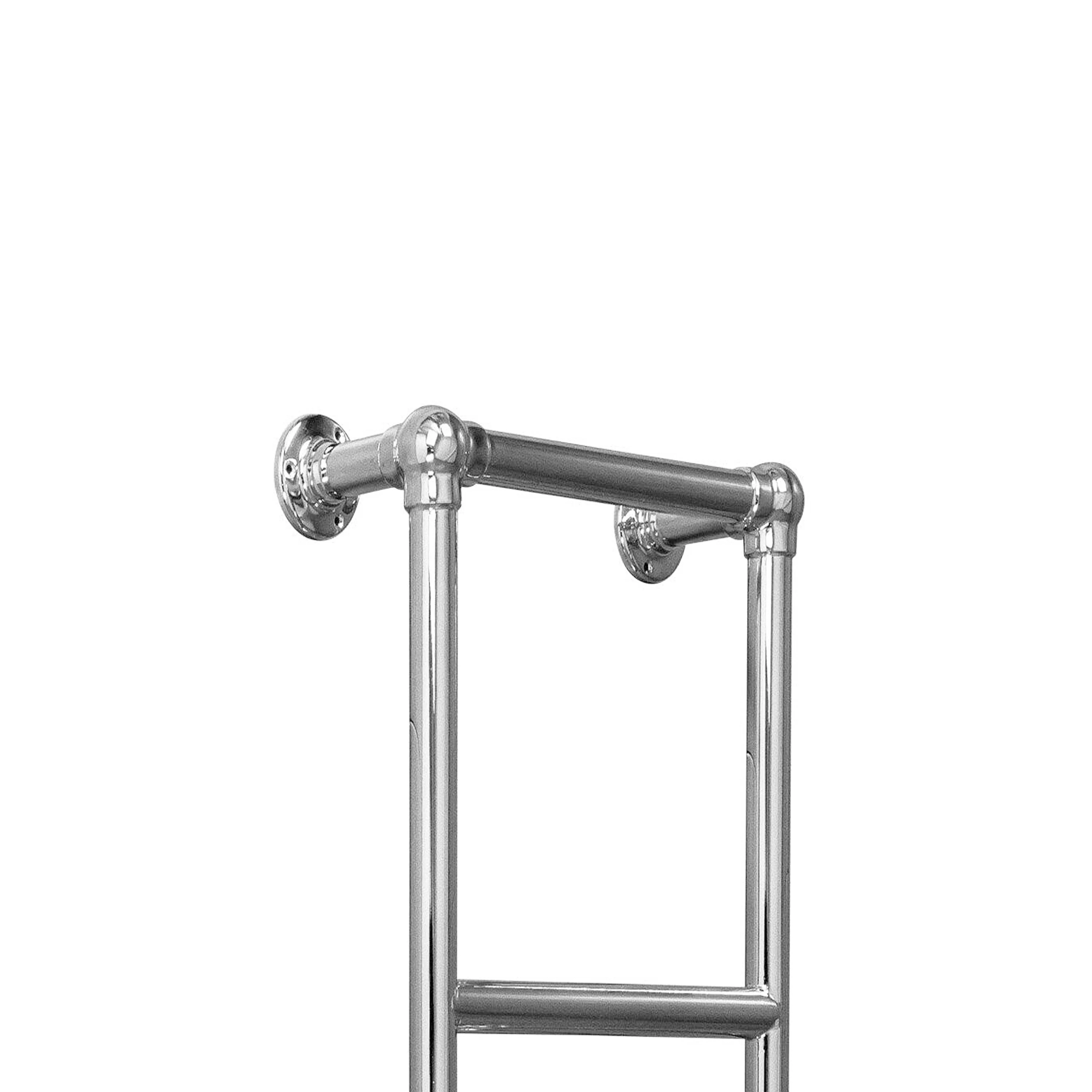 700x400mm Victorian Chrome Heated Towel Rail 3-Bar Bathroom Radiator - Image 3