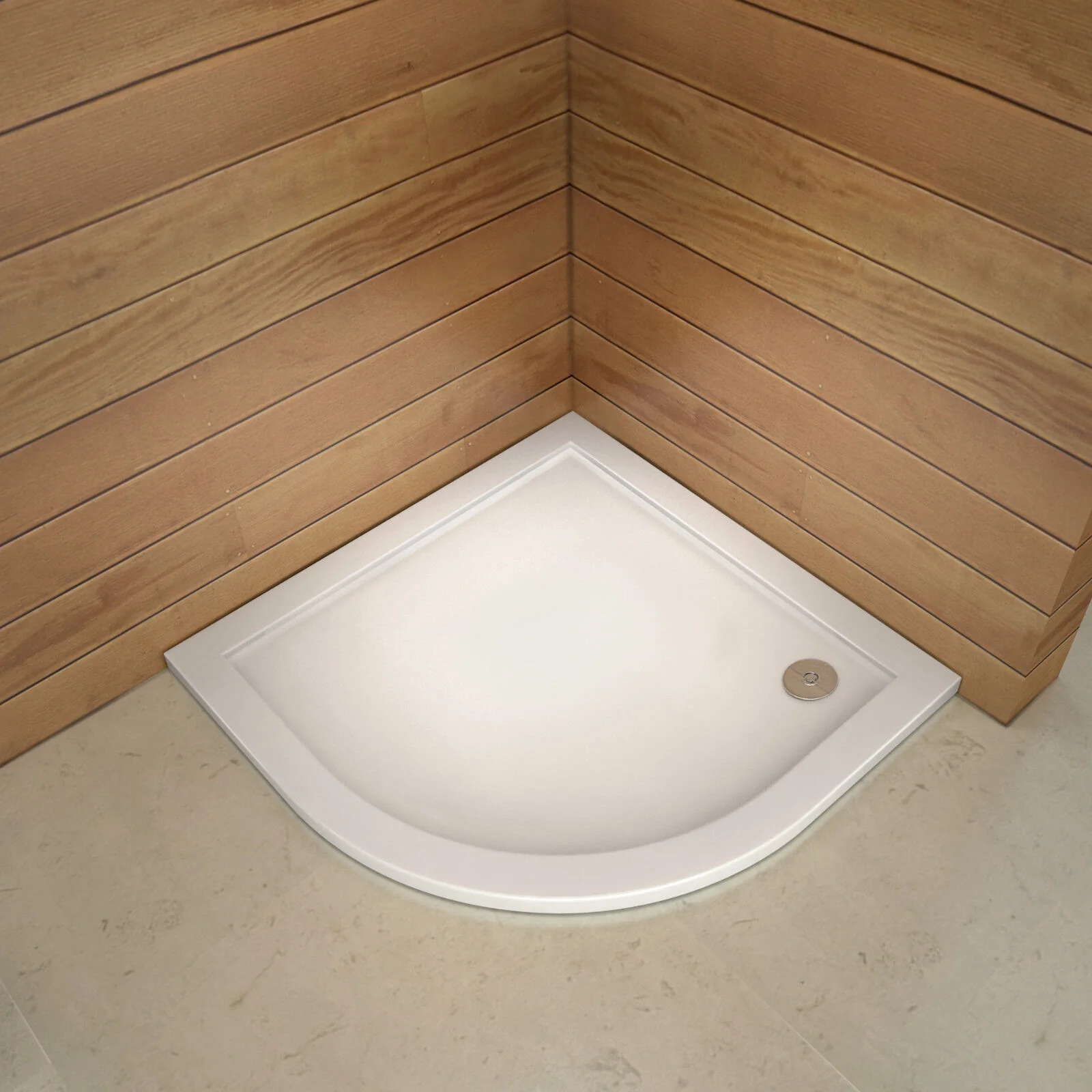 30mm slimline quadrant stone tray free waste shower enclosure wet room - Image 3
