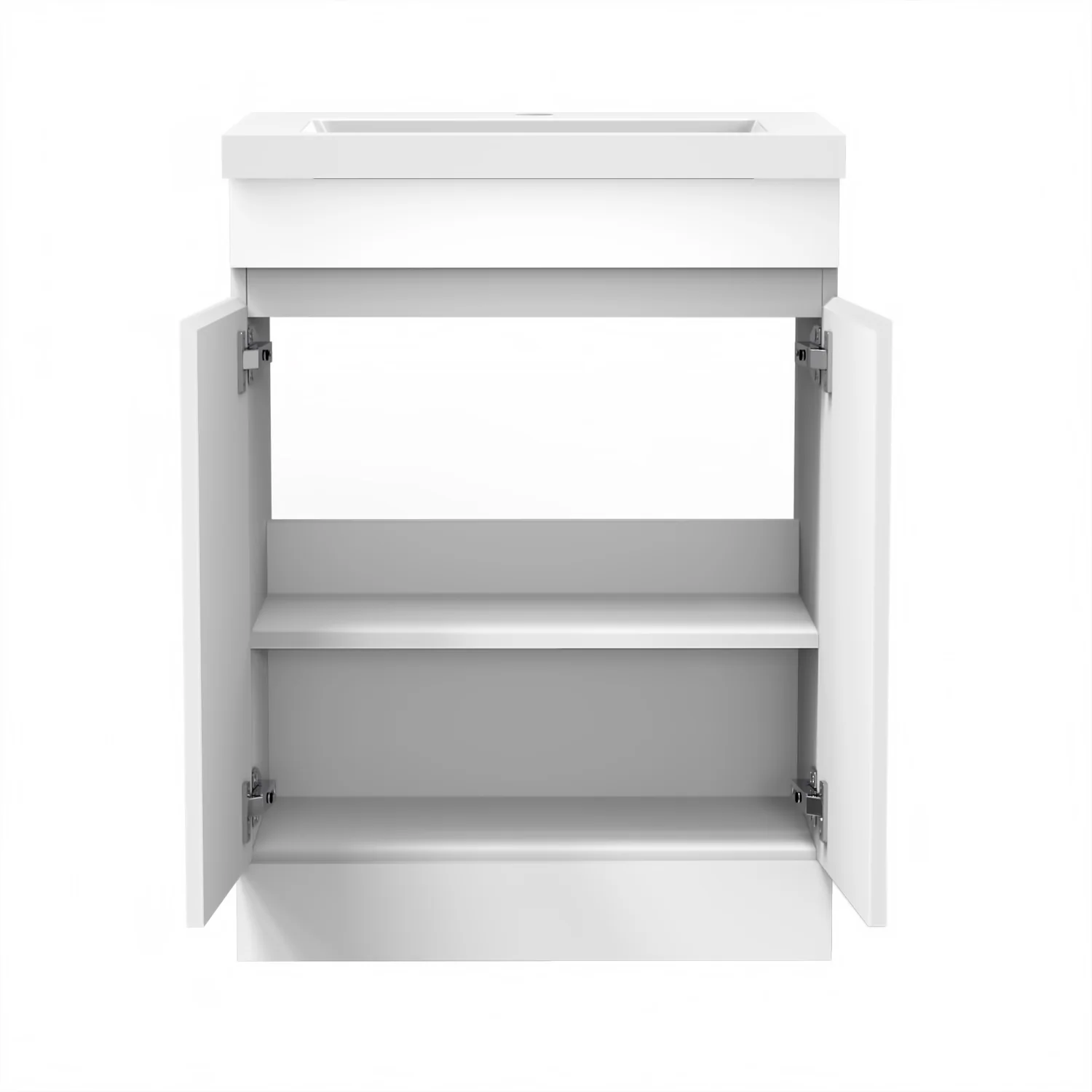 500mm 600mm Bathroom Vanity Unit with Basin, Freestanding Cabinet Sink, MDF Board, White or Grey - Image 3