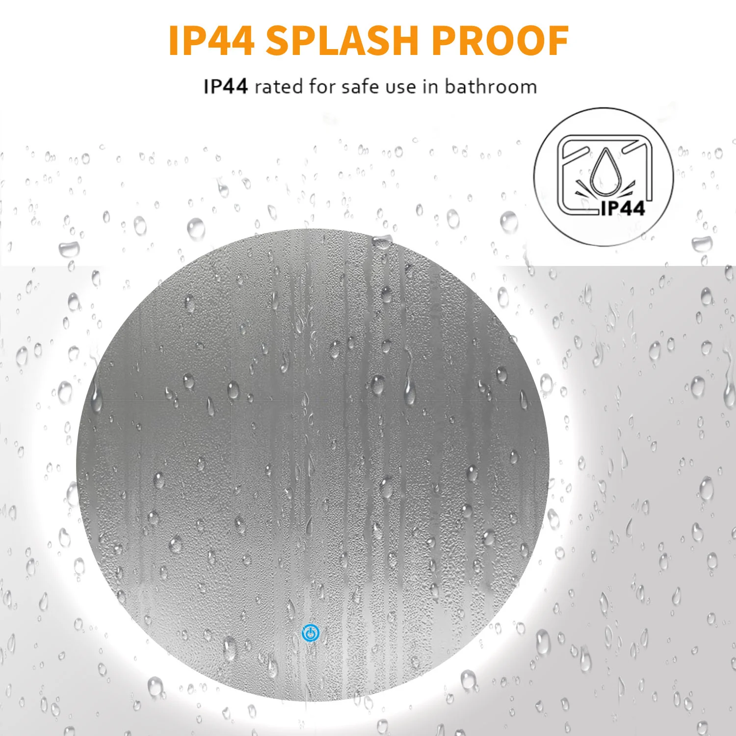 Led Illuminated Bathroom Round Mirror Light Touch Demister Pad Wall Mounted 700x700mm - Image 5