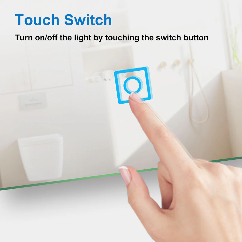 Led Illuminated Bathroom Round Mirror Light Touch Demister Pad Wall Mounted 700x700mm - Image 6
