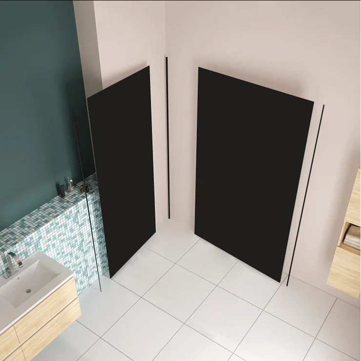 Large Black Aluminum Shower panel Wall Wet Wall Cladding (2pcs) - Image 3