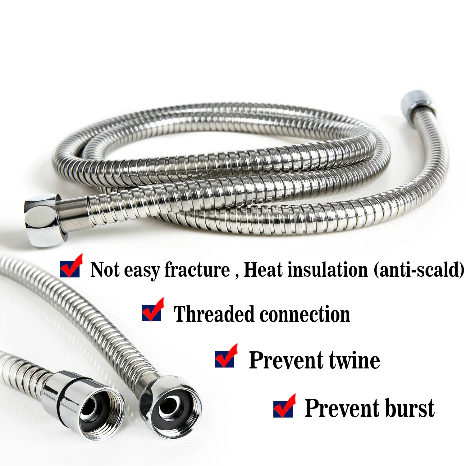 8 inch Twin Head Square Thermostatic Bar Shower Mixer Bathroom Chrome Valve Set - Image 4