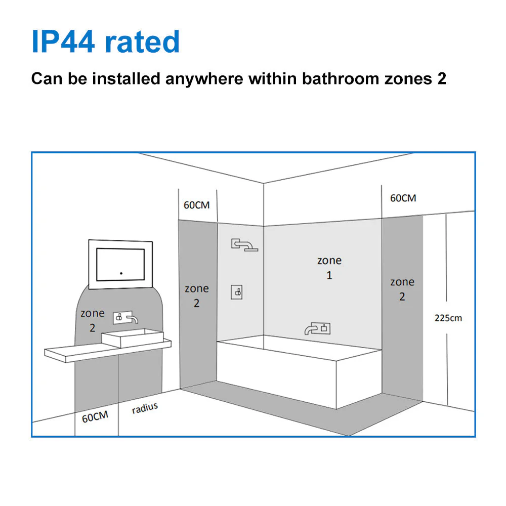 Bathroom Mirror with LED Lights, Touch Switch 600x500 500x600 LED Bathroom Mirror - Image 9