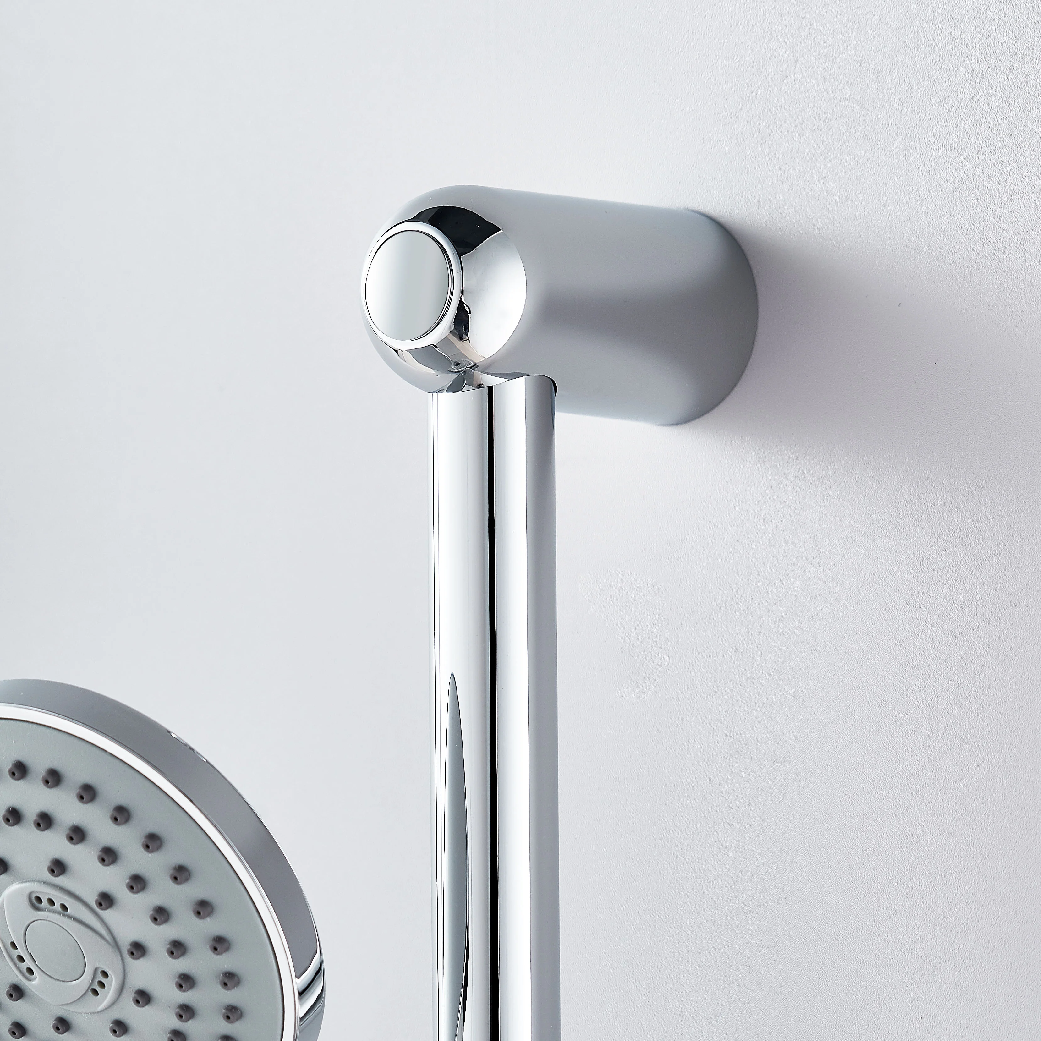 Bathroom Thermostatic Shower Mixer Handheld Shower with Round Basket Chrome Set - Image 5