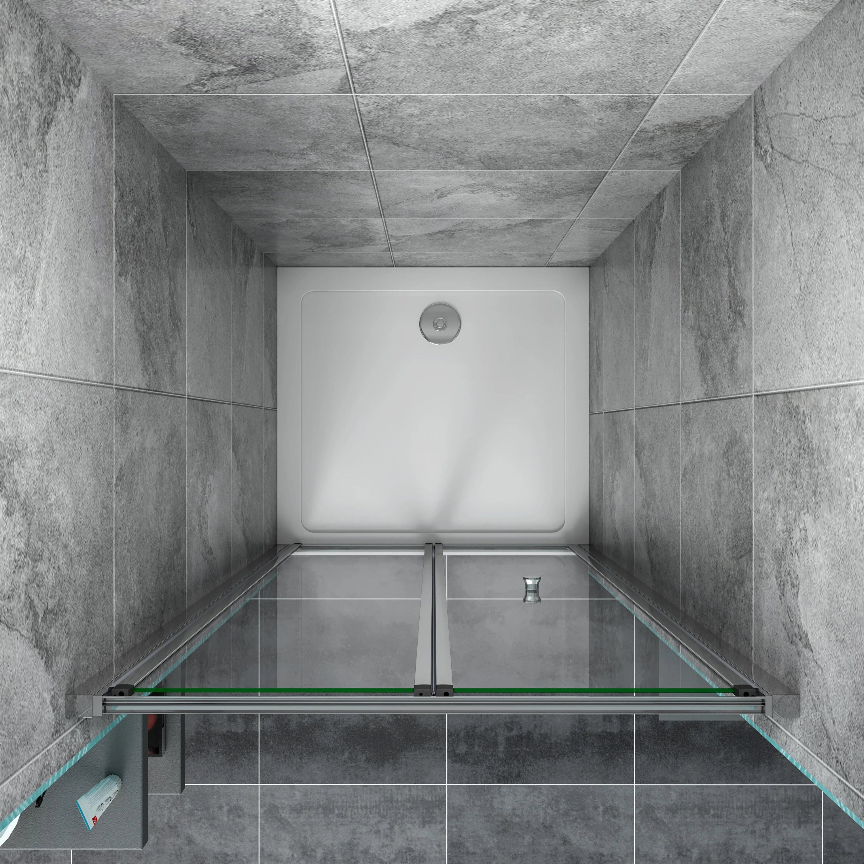 Bathroom Walk in Bi Fold Shower Enclosure Shower Door Screen Safety Glass 1850mm - Image 3