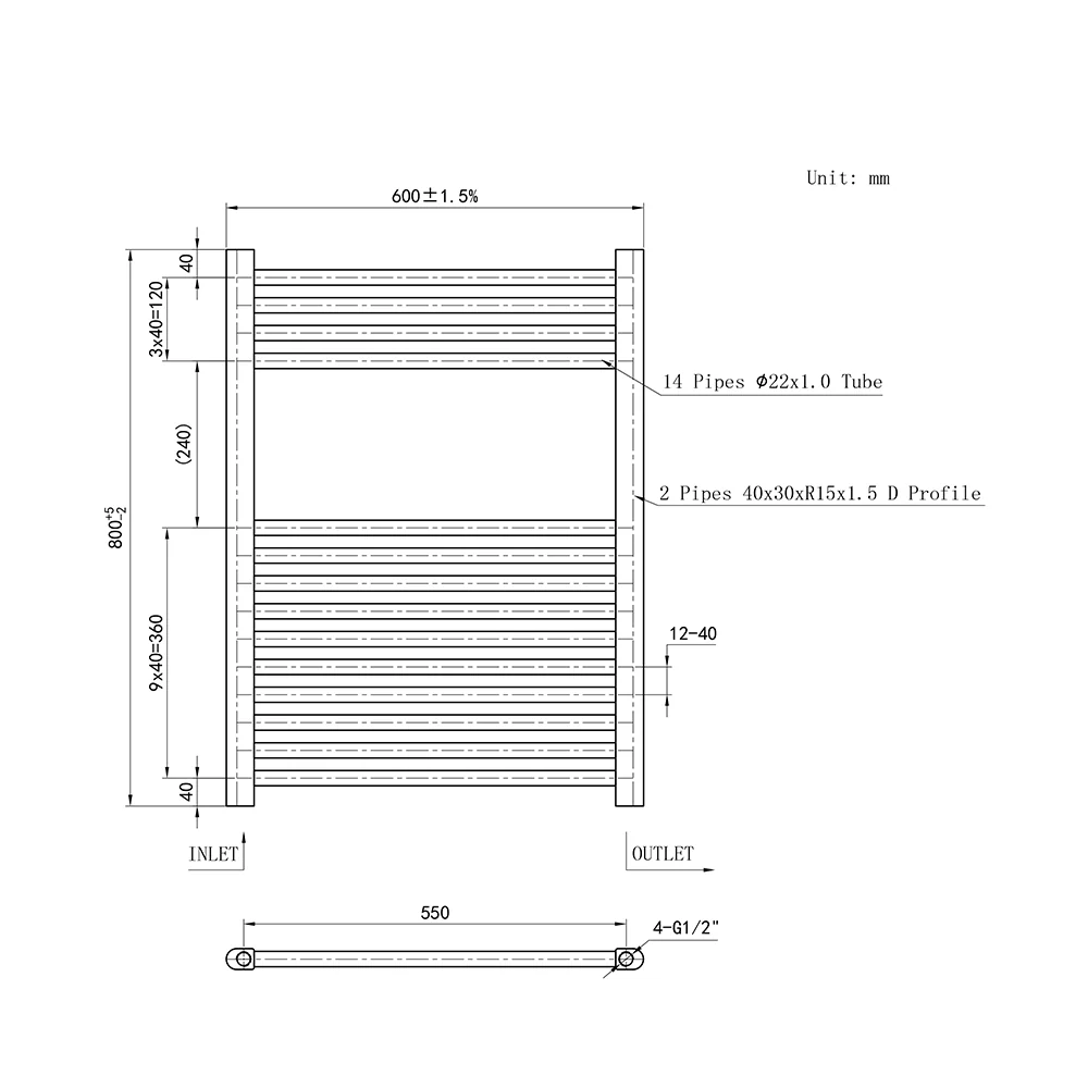 Central Heating Towel Rail Straight Ladder Radiator Warmer - Image 6