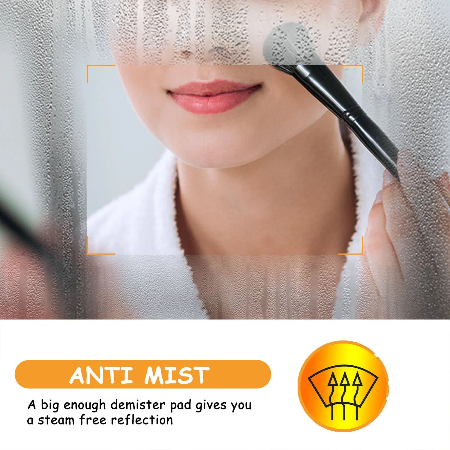 700x500mm LED Bathroom Mirror, Anti Fog Touch Switch Vanity Wall Mounted Vertical or Horizontal - Image 14