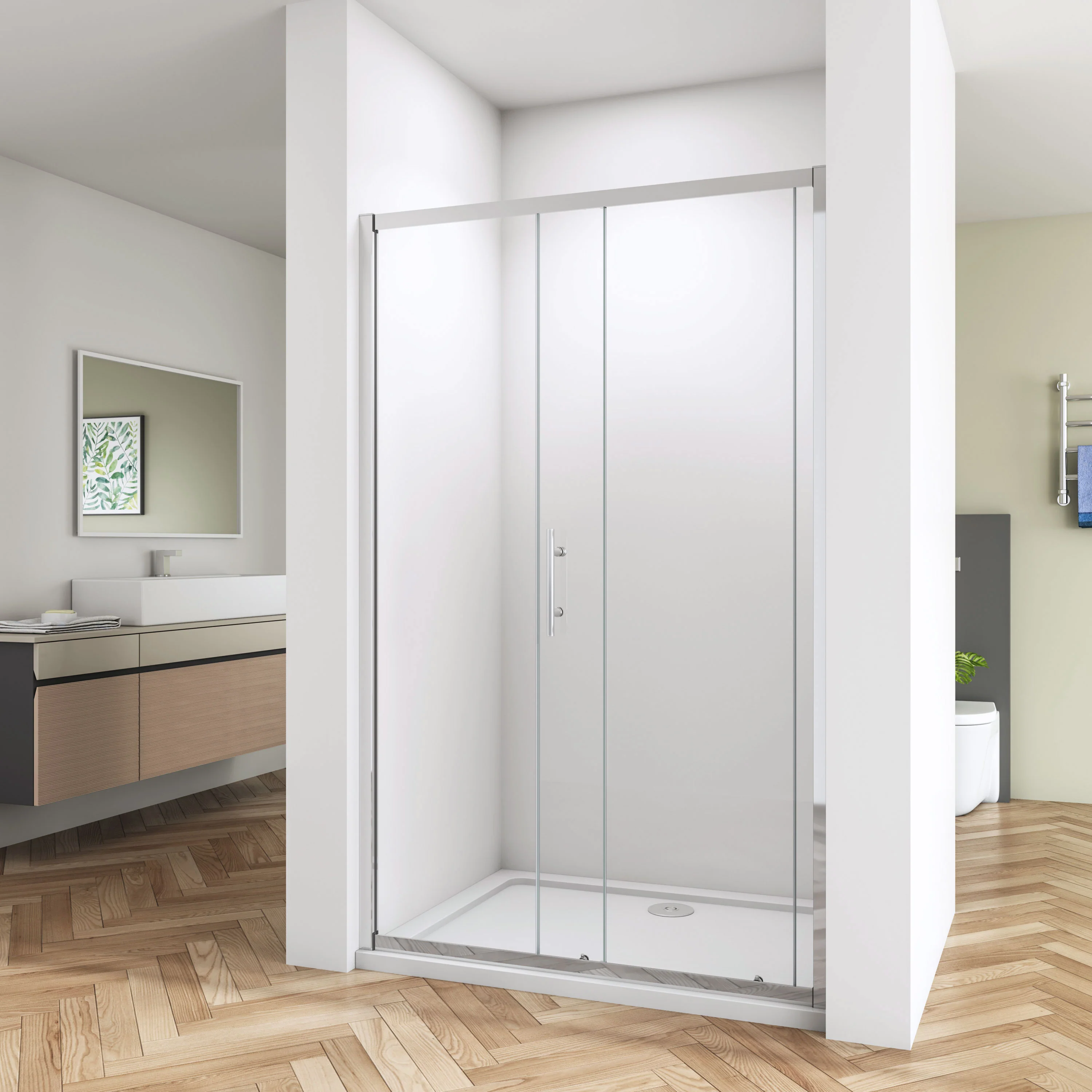 New Bathroom Sliding Shower Enclosure Shower WalK In 6mm safety 6mm Glass Door - Image 6