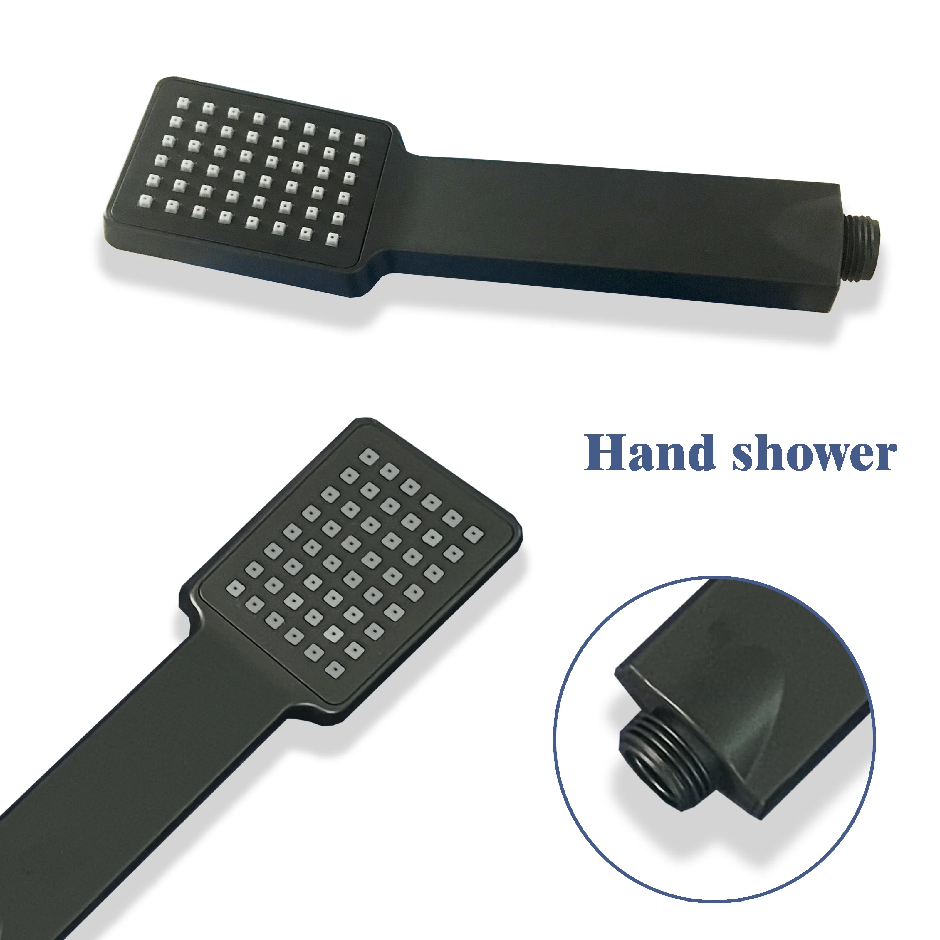 New Bathroom Thermostatic Shower Mixer Valve Square Black Set - Image 3