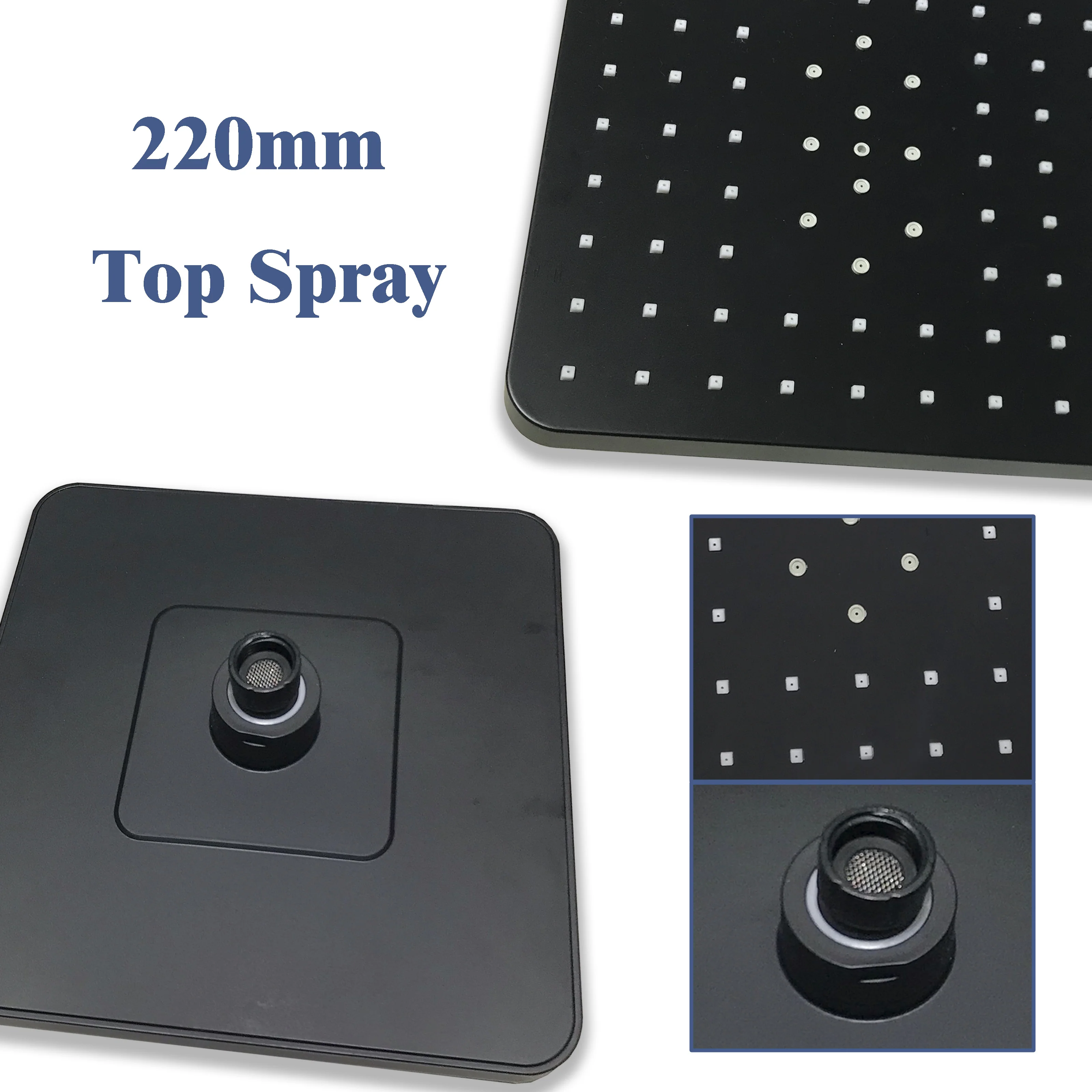 New Bathroom Thermostatic Shower Mixer Valve Square Black Set - Image 7
