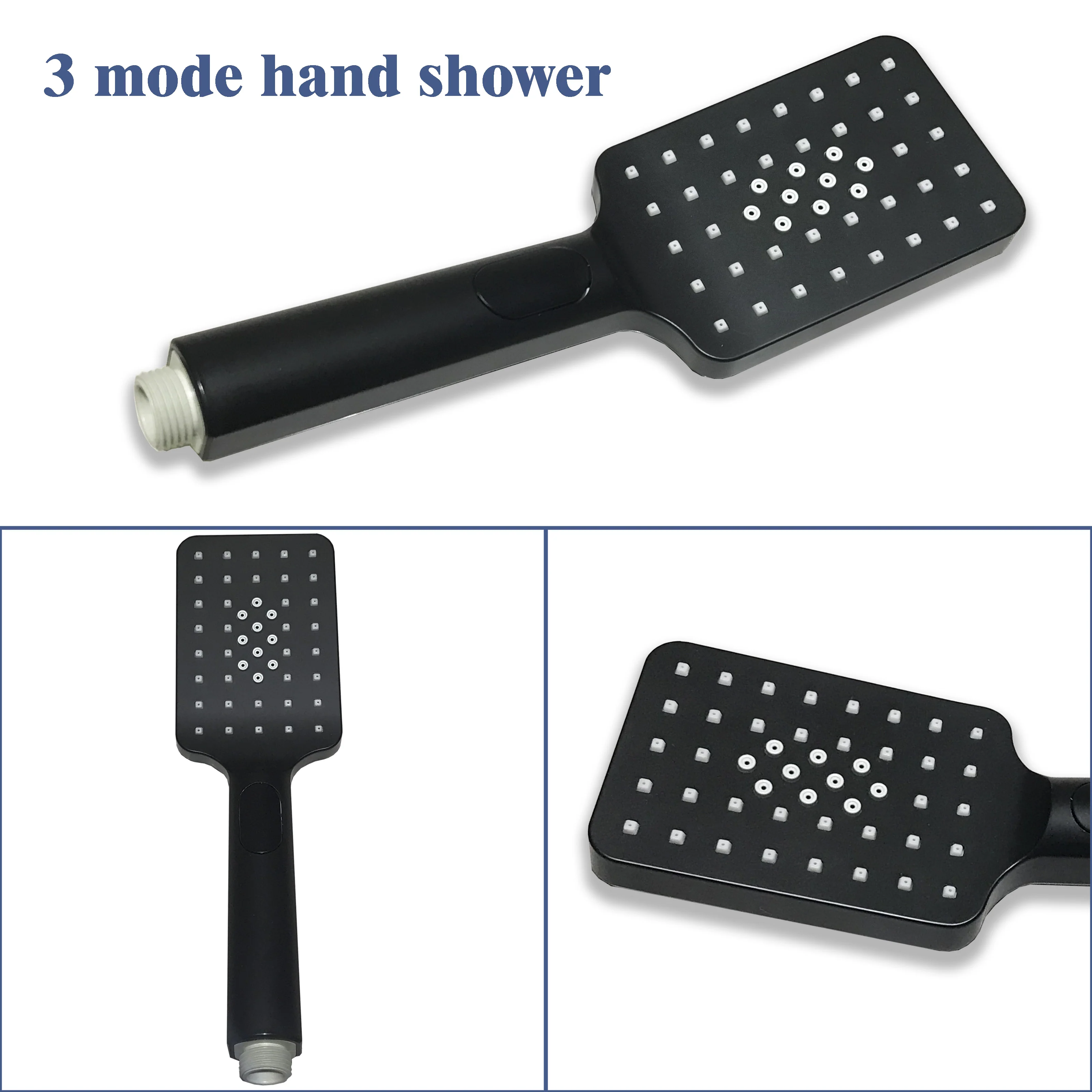 New Bathroom Thermostatic Shower Mixer Valve Square Black Set - Image 8