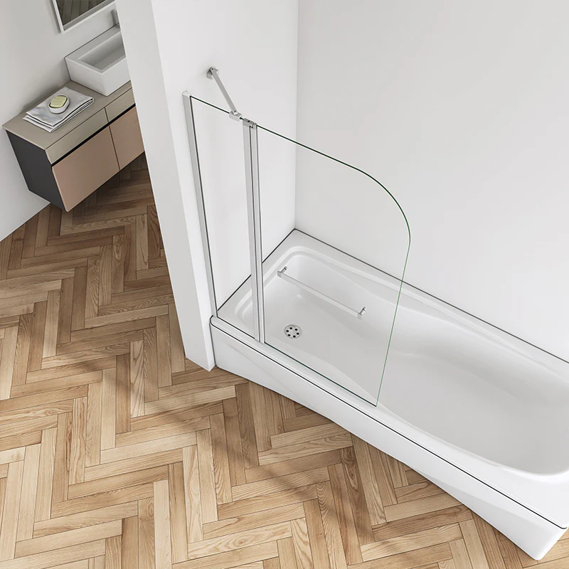 1000x1400mm Pivot Bath Shower Screen 5mm Satefy Clear Glass - Image 5