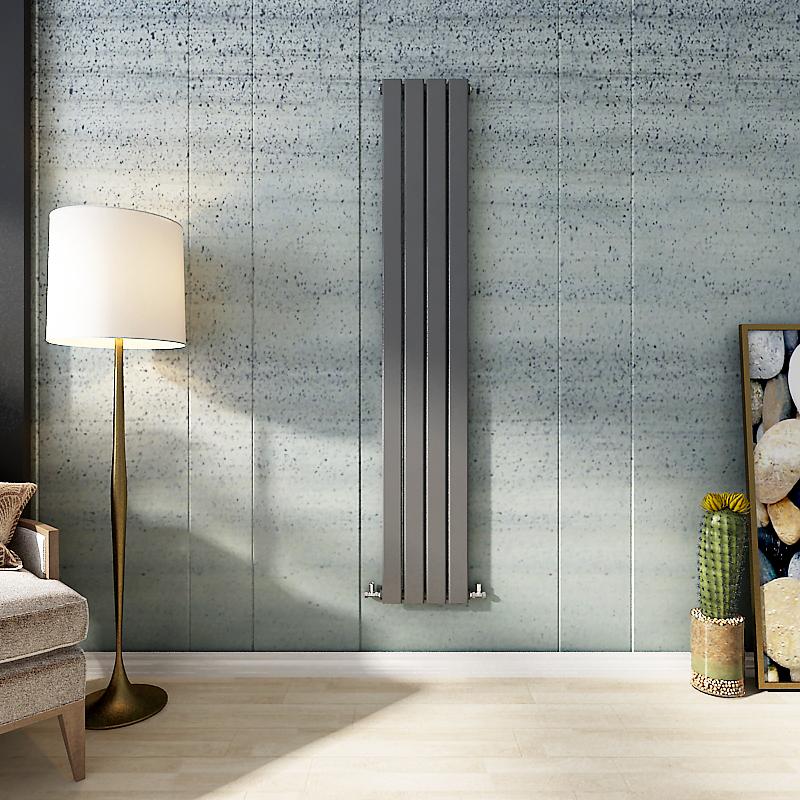 SKY Bathroom Vertical Flat Panel Tall Anthracite & Black & White Radiator Central Heating