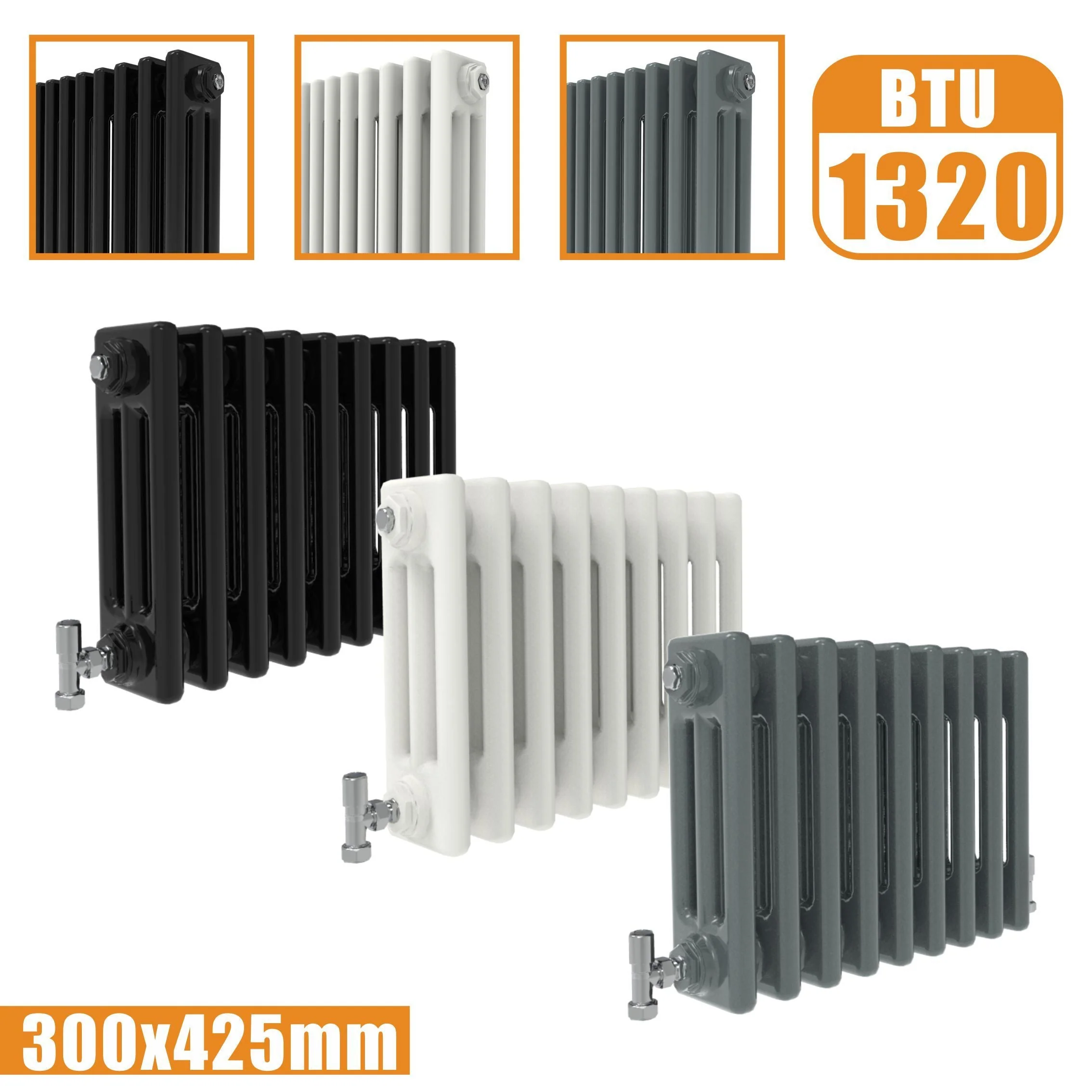 SKY bathroom Cast Iron Style Horizontal Traditional 2&3 Columns Radiator - Image 10