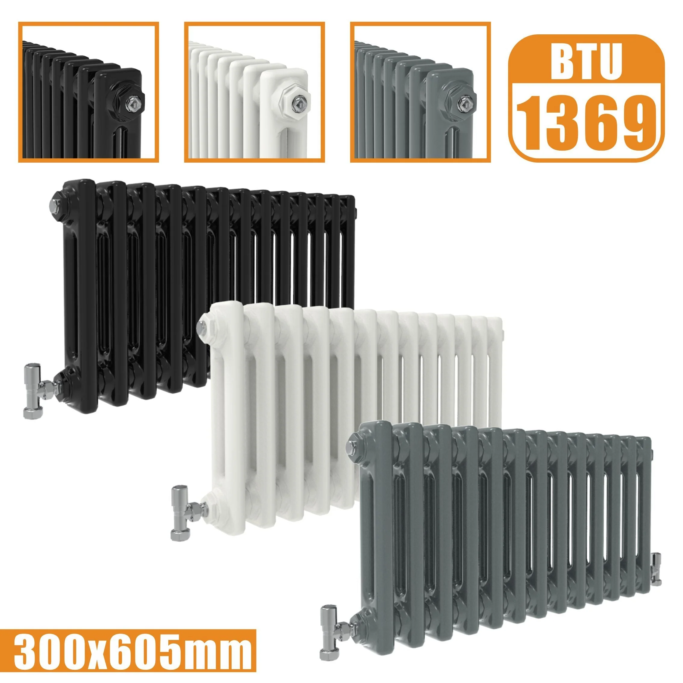 SKY bathroom Cast Iron Style Horizontal Traditional 2&3 Columns Radiator - Image 11