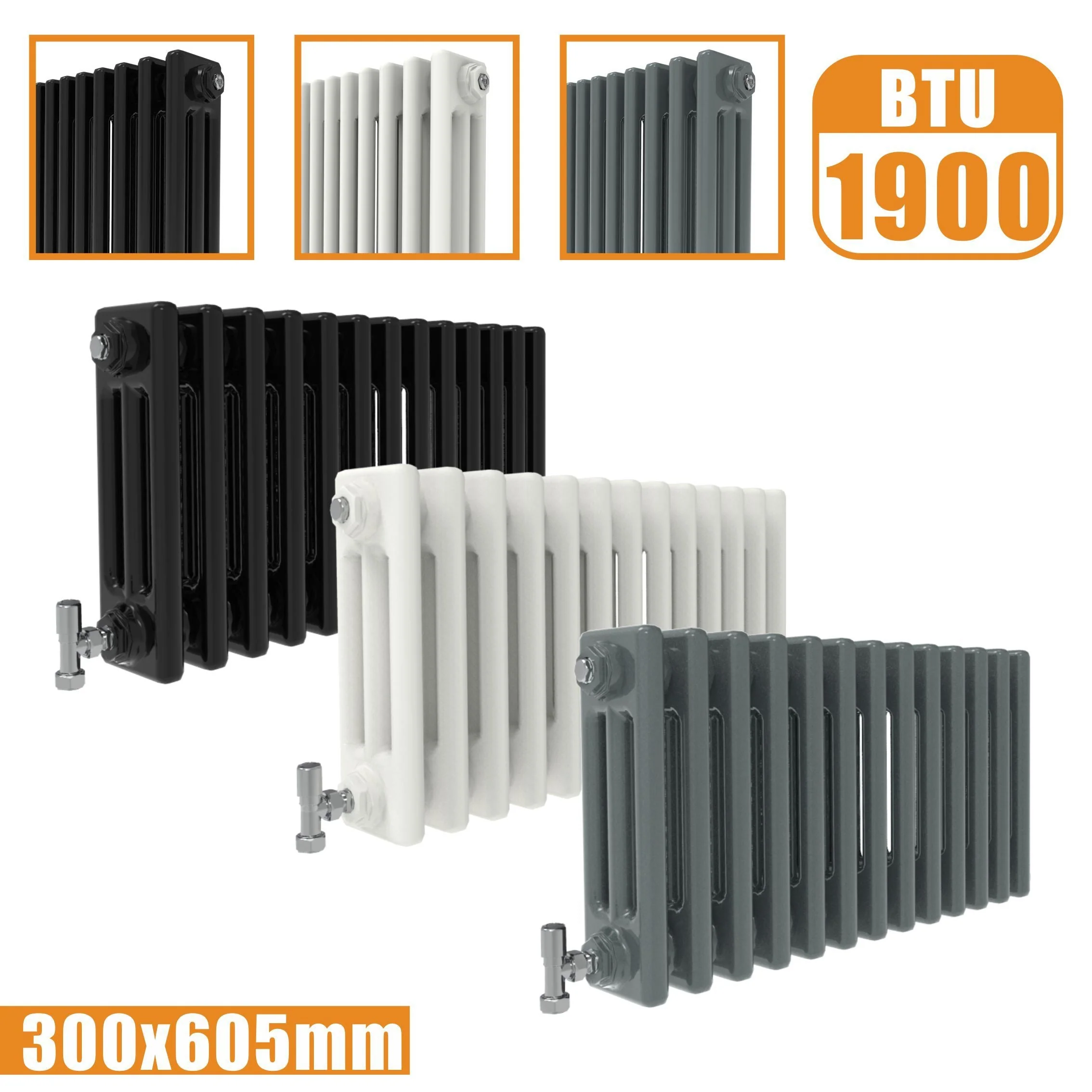 SKY bathroom Cast Iron Style Horizontal Traditional 2&3 Columns Radiator - Image 12