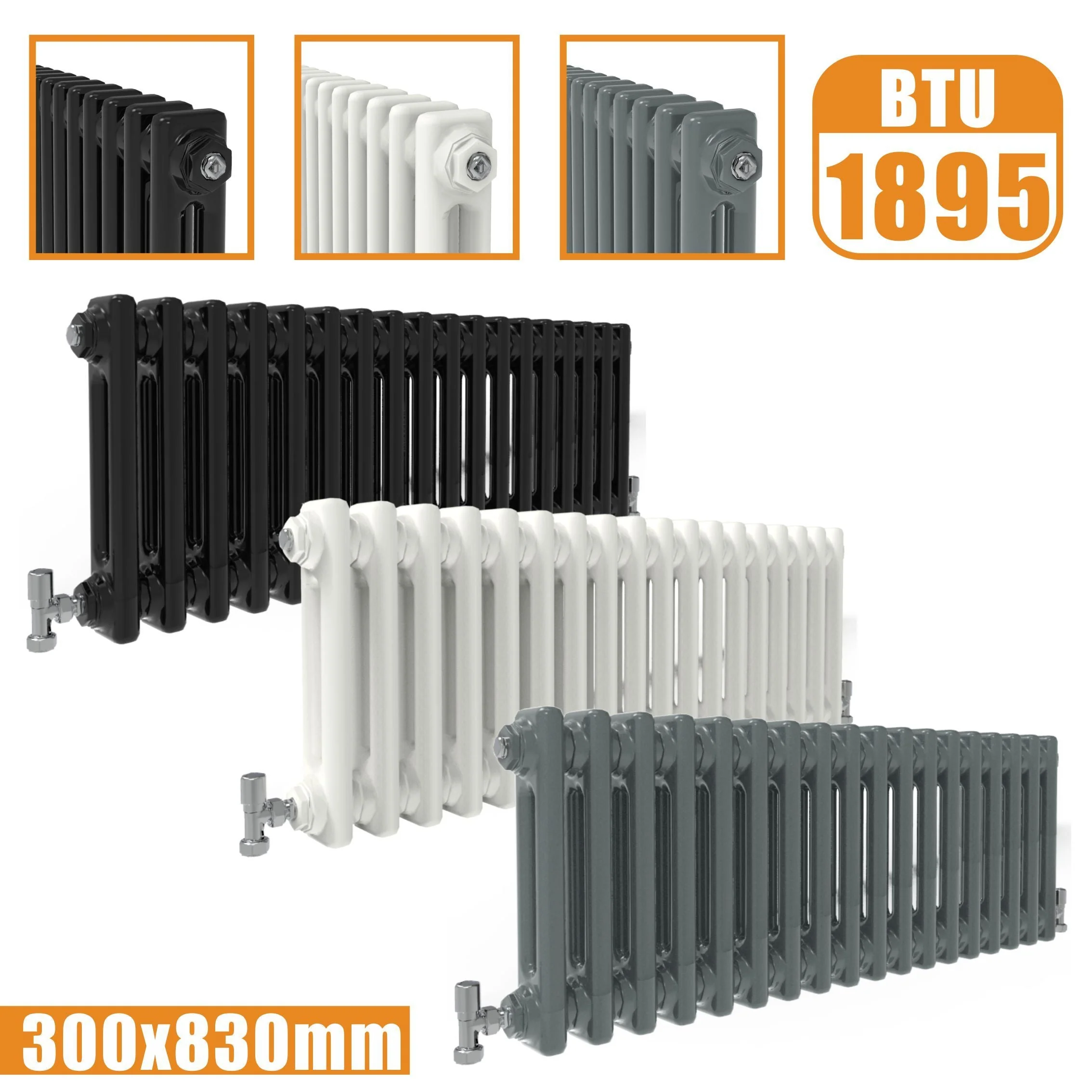 SKY bathroom Cast Iron Style Horizontal Traditional 2&3 Columns Radiator - Image 13