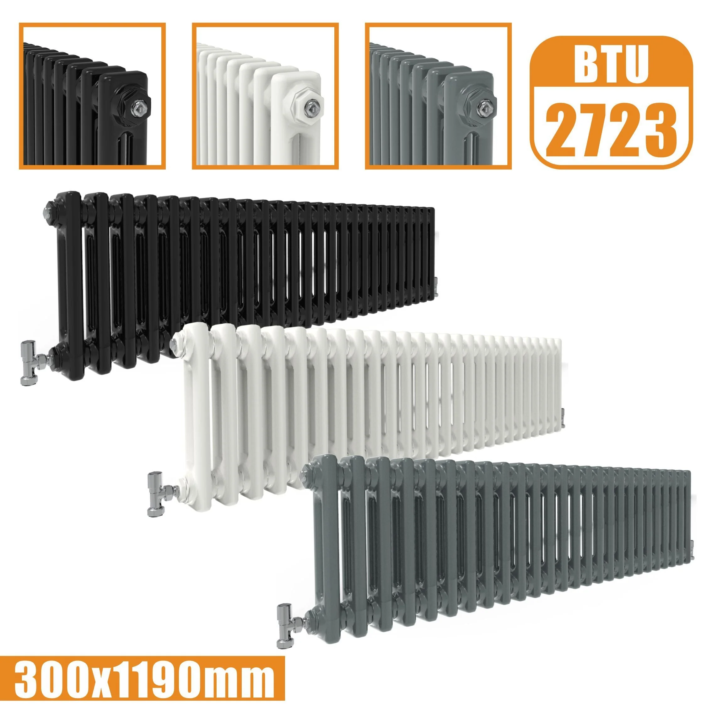 SKY bathroom Cast Iron Style Horizontal Traditional 2&3 Columns Radiator - Image 17
