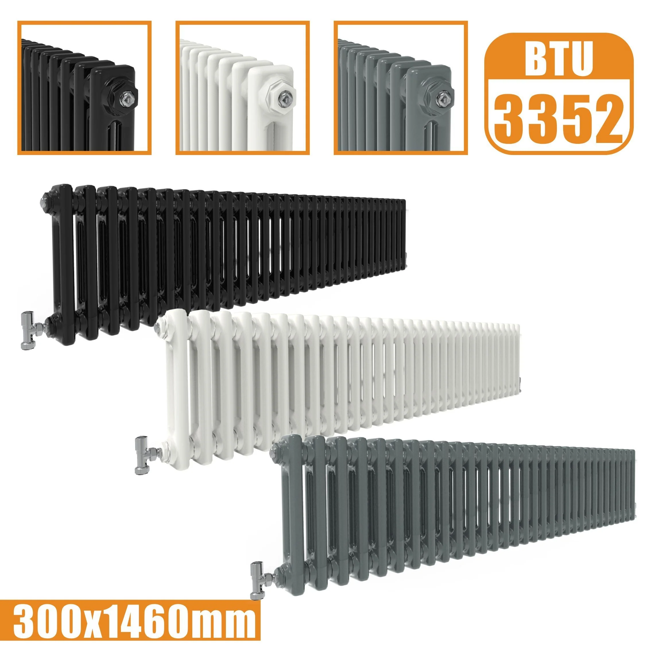 SKY bathroom Cast Iron Style Horizontal Traditional 2&3 Columns Radiator - Image 19