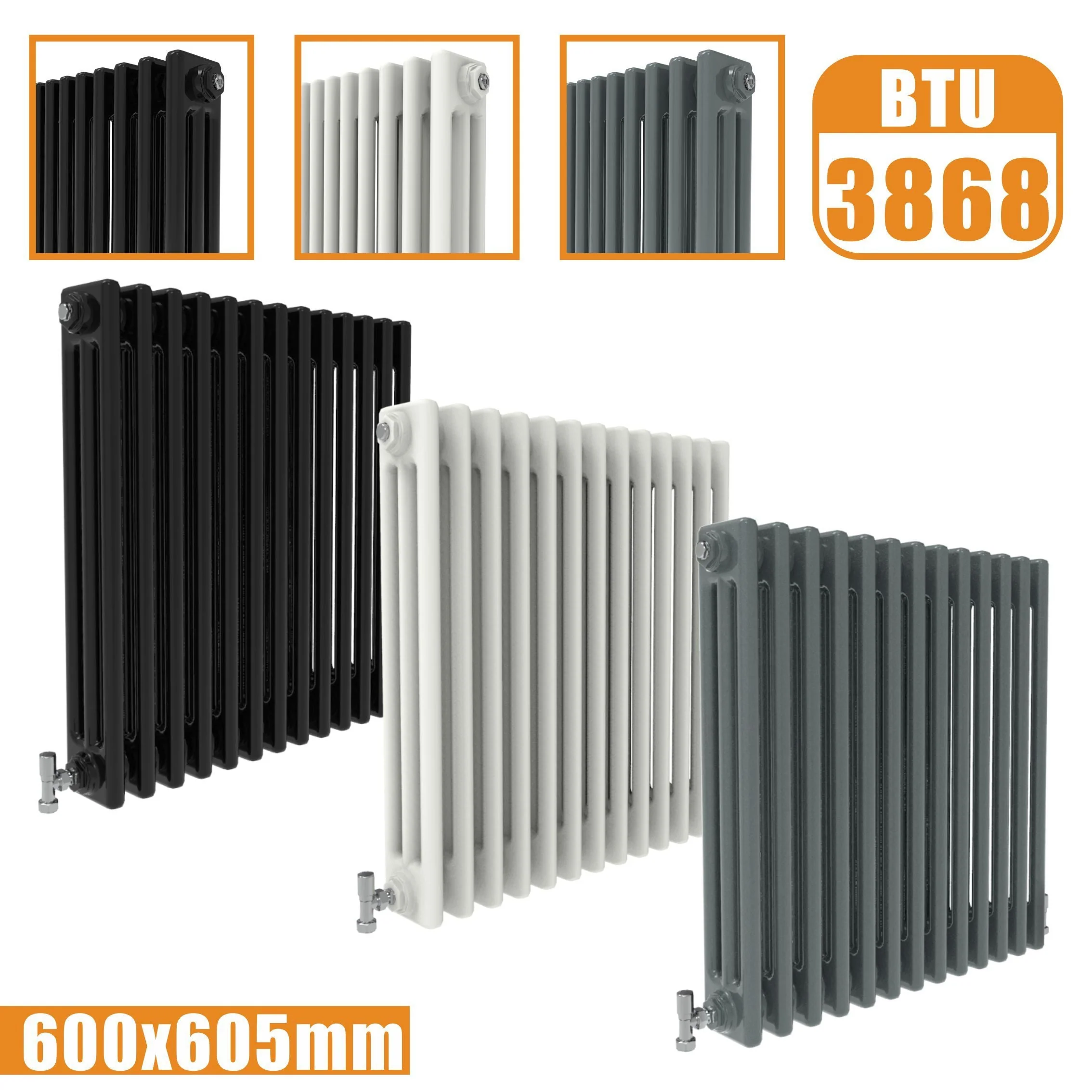SKY bathroom Cast Iron Style Horizontal Traditional 2&3 Columns Radiator - Image 24