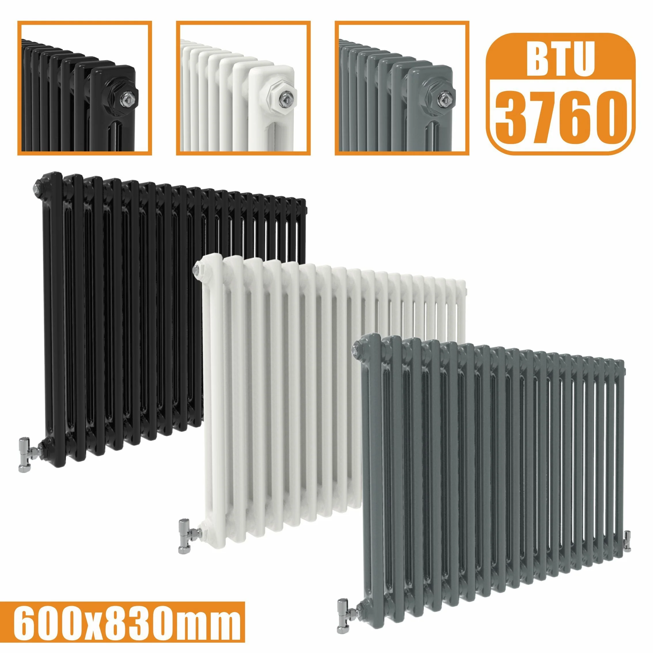 SKY bathroom Cast Iron Style Horizontal Traditional 2&3 Columns Radiator - Image 25