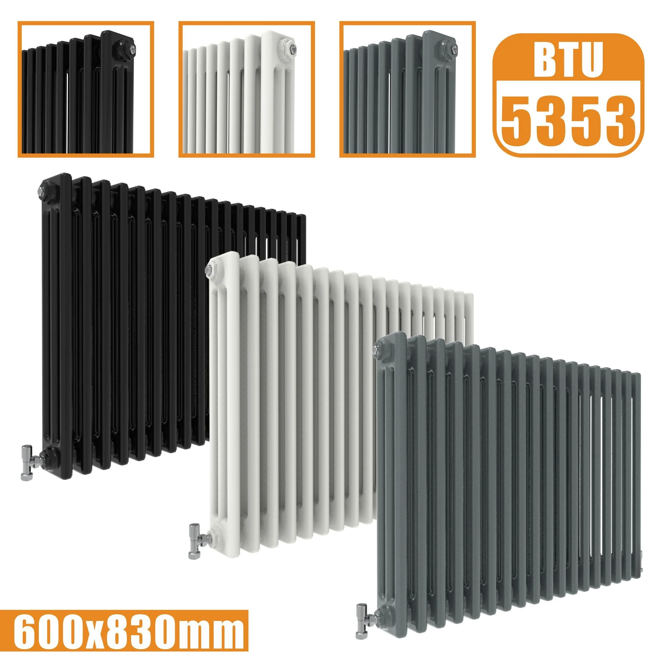 SKY bathroom Cast Iron Style Horizontal Traditional 2&3 Columns Radiator - Image 26