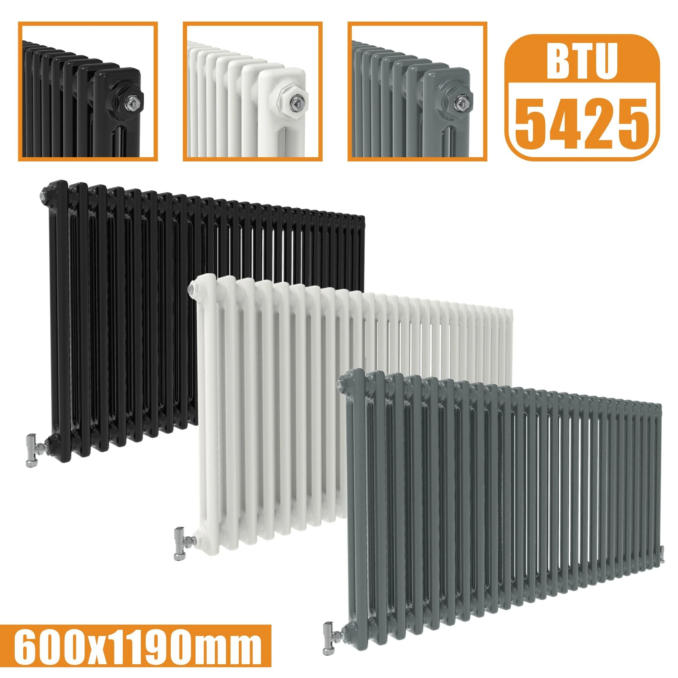 SKY bathroom Cast Iron Style Horizontal Traditional 2&3 Columns Radiator - Image 29