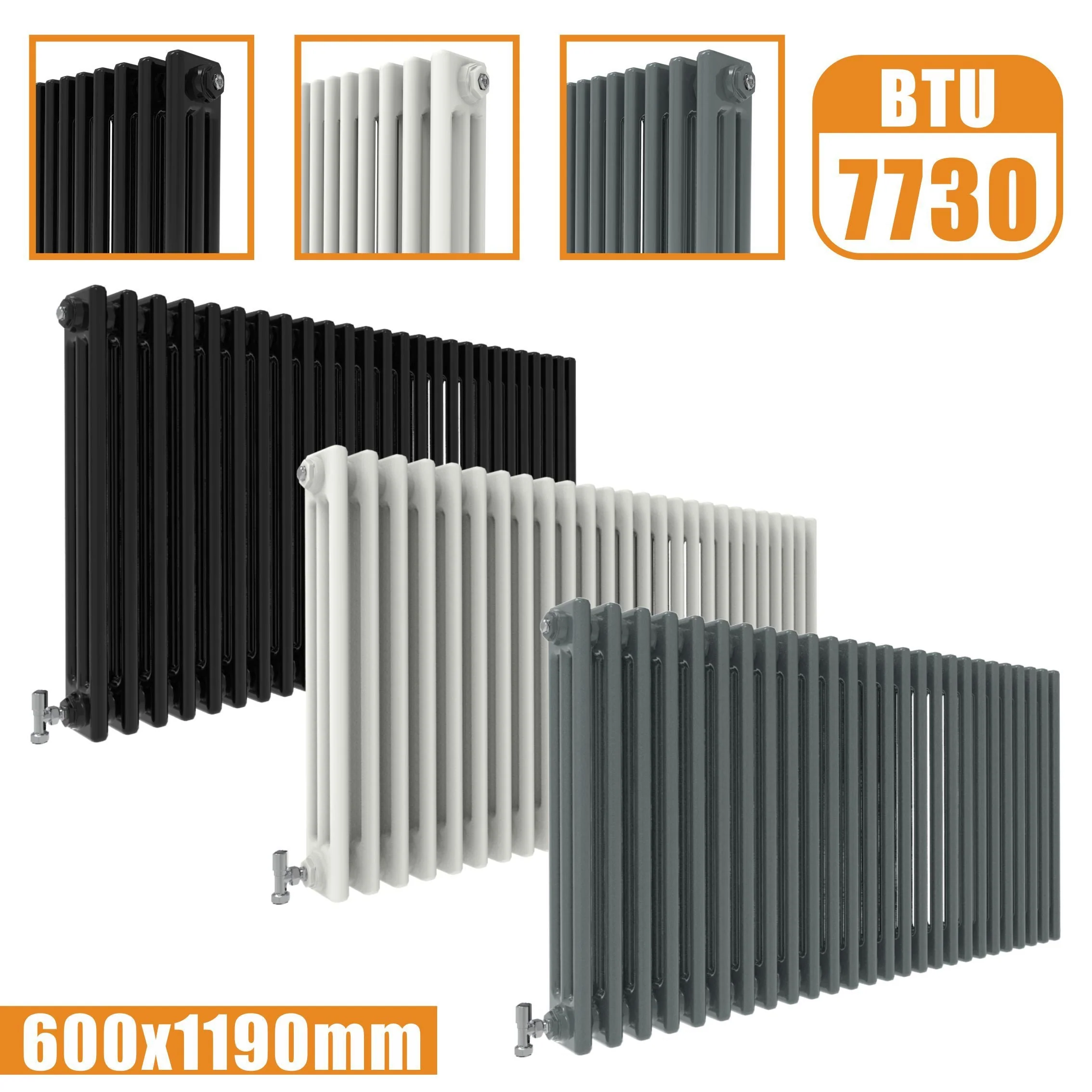 SKY bathroom Cast Iron Style Horizontal Traditional 2&3 Columns Radiator - Image 30