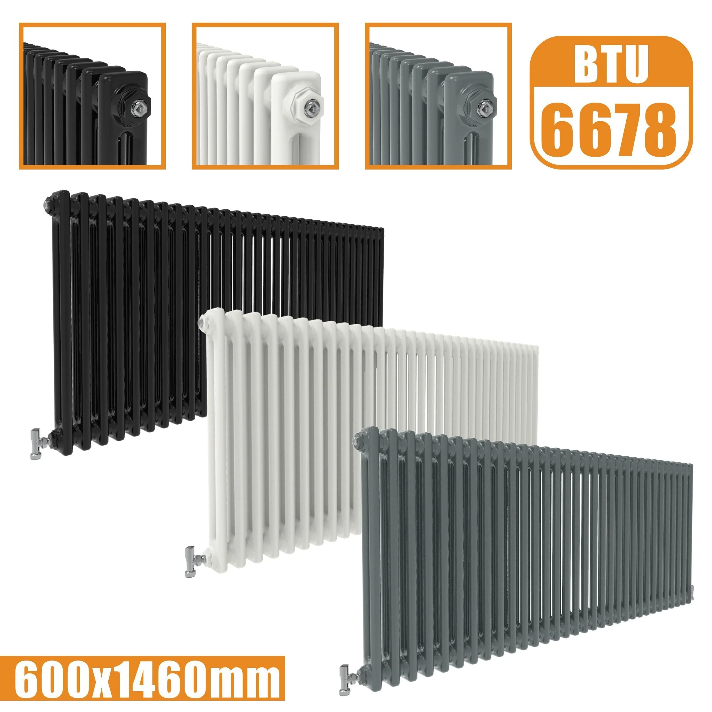 SKY bathroom Cast Iron Style Horizontal Traditional 2&3 Columns Radiator - Image 31