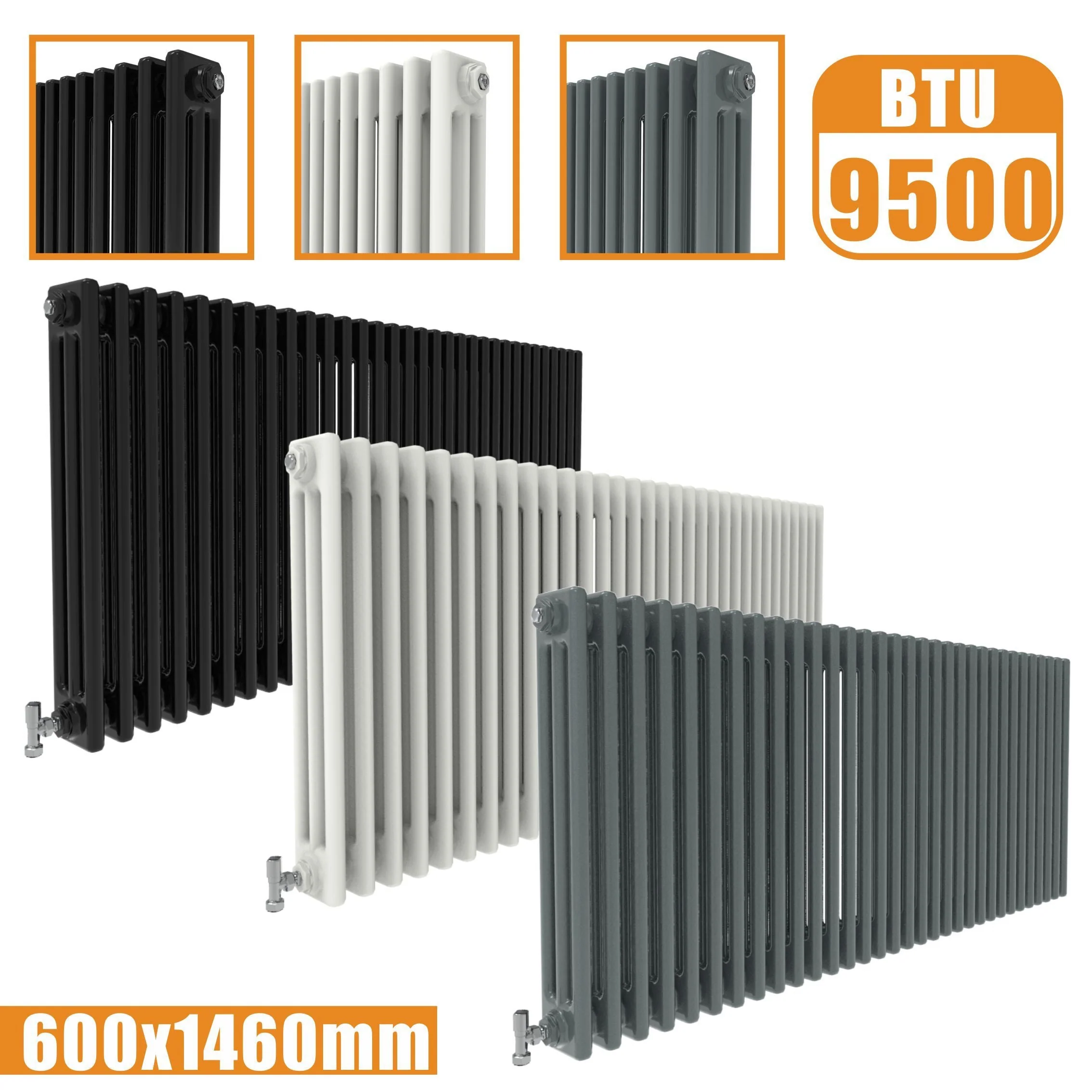 SKY bathroom Cast Iron Style Horizontal Traditional 2&3 Columns Radiator - Image 32