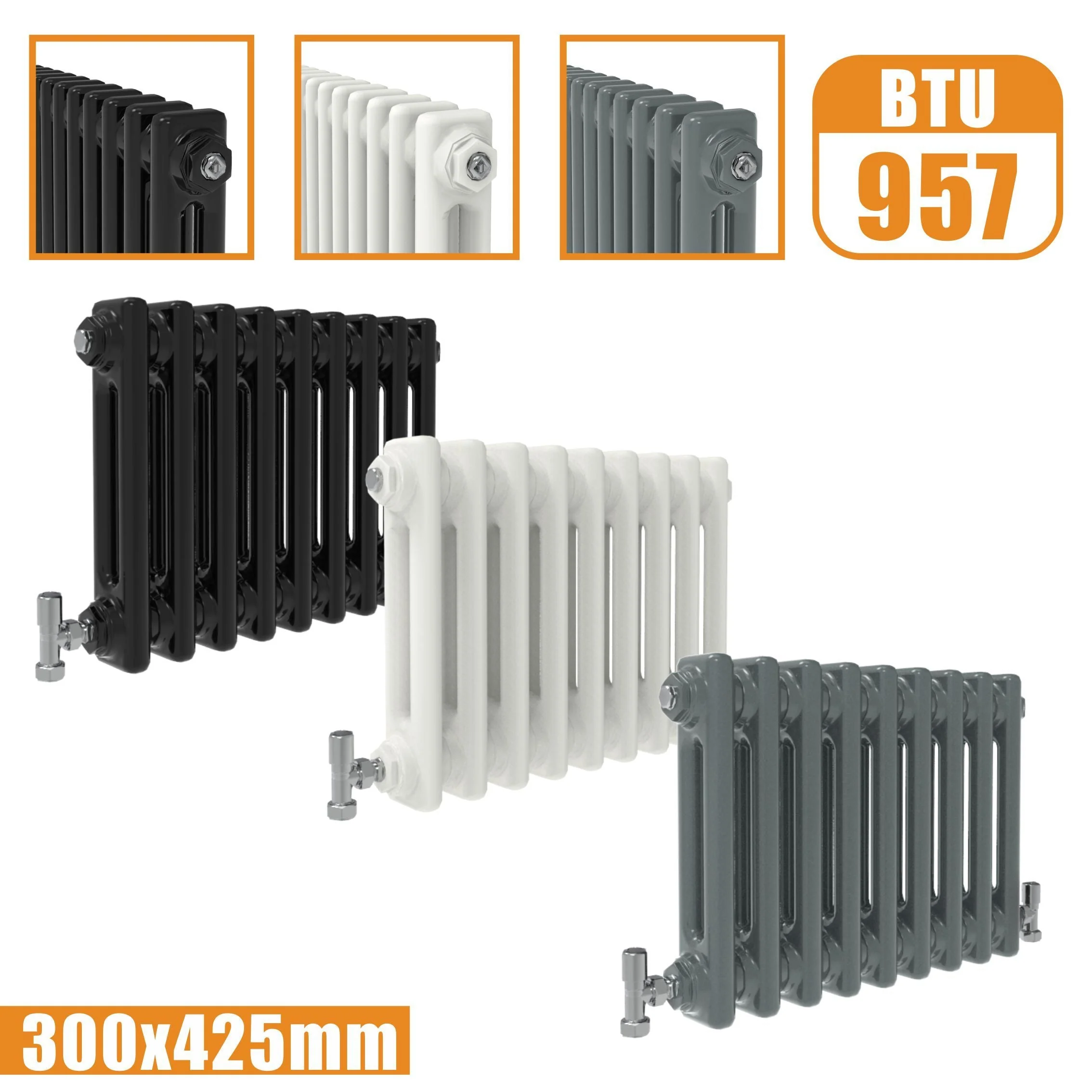 SKY bathroom Cast Iron Style Horizontal Traditional 2&3 Columns Radiator - Image 9