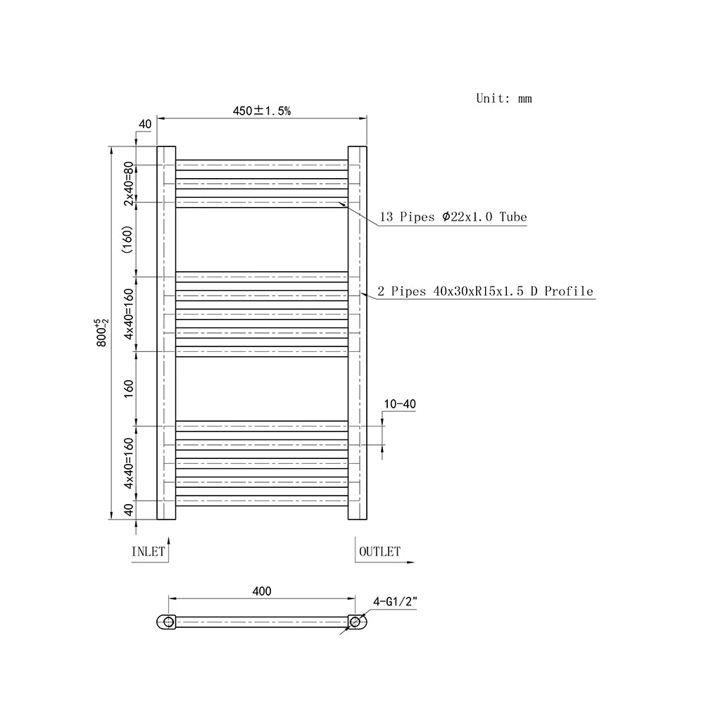SKY White Straight Central Heating Towel Rail Ladder Radiator Warmer - Image 7