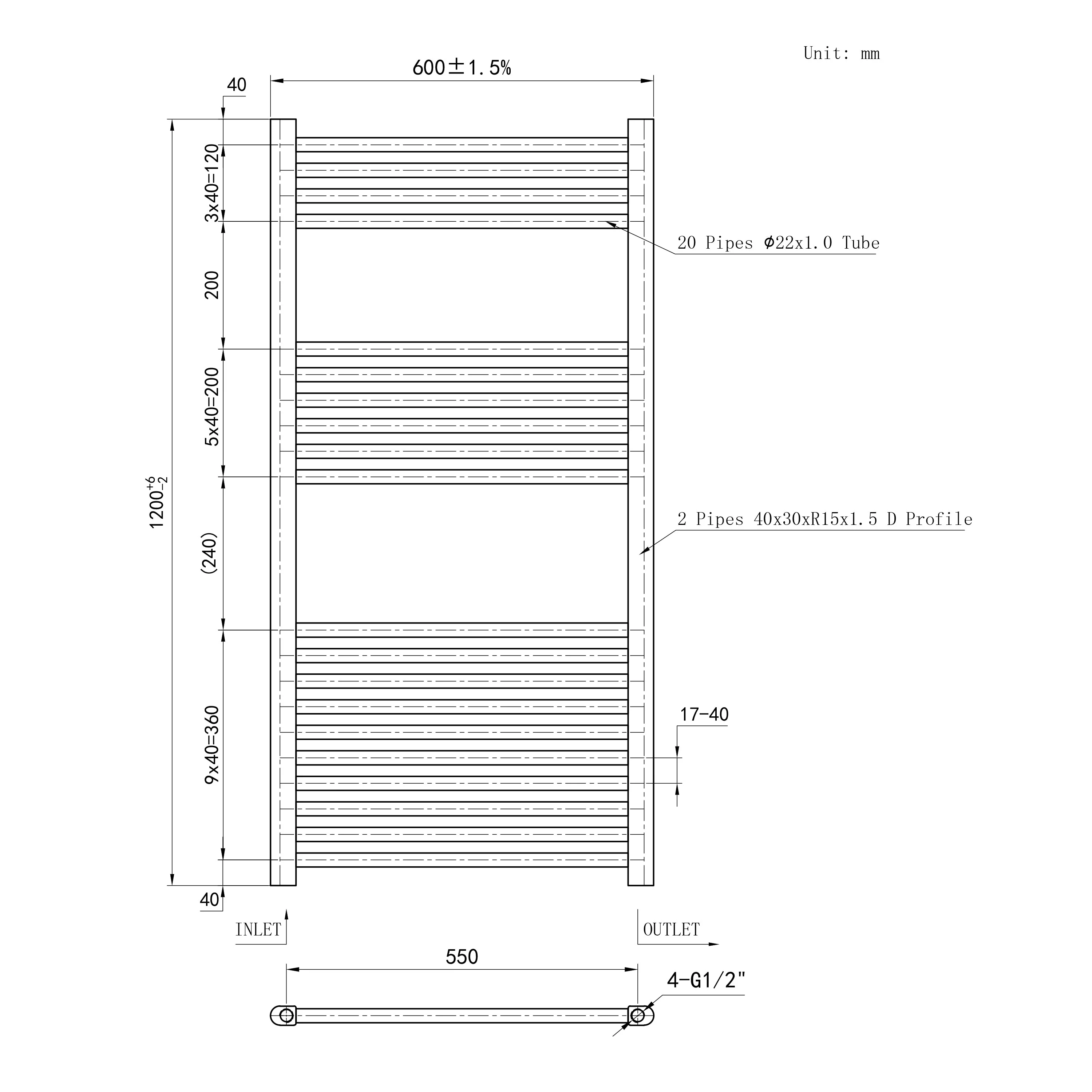 SKY Bathroom Central Heating Towel Rail Straight Design Radiator Warmer - Image 18