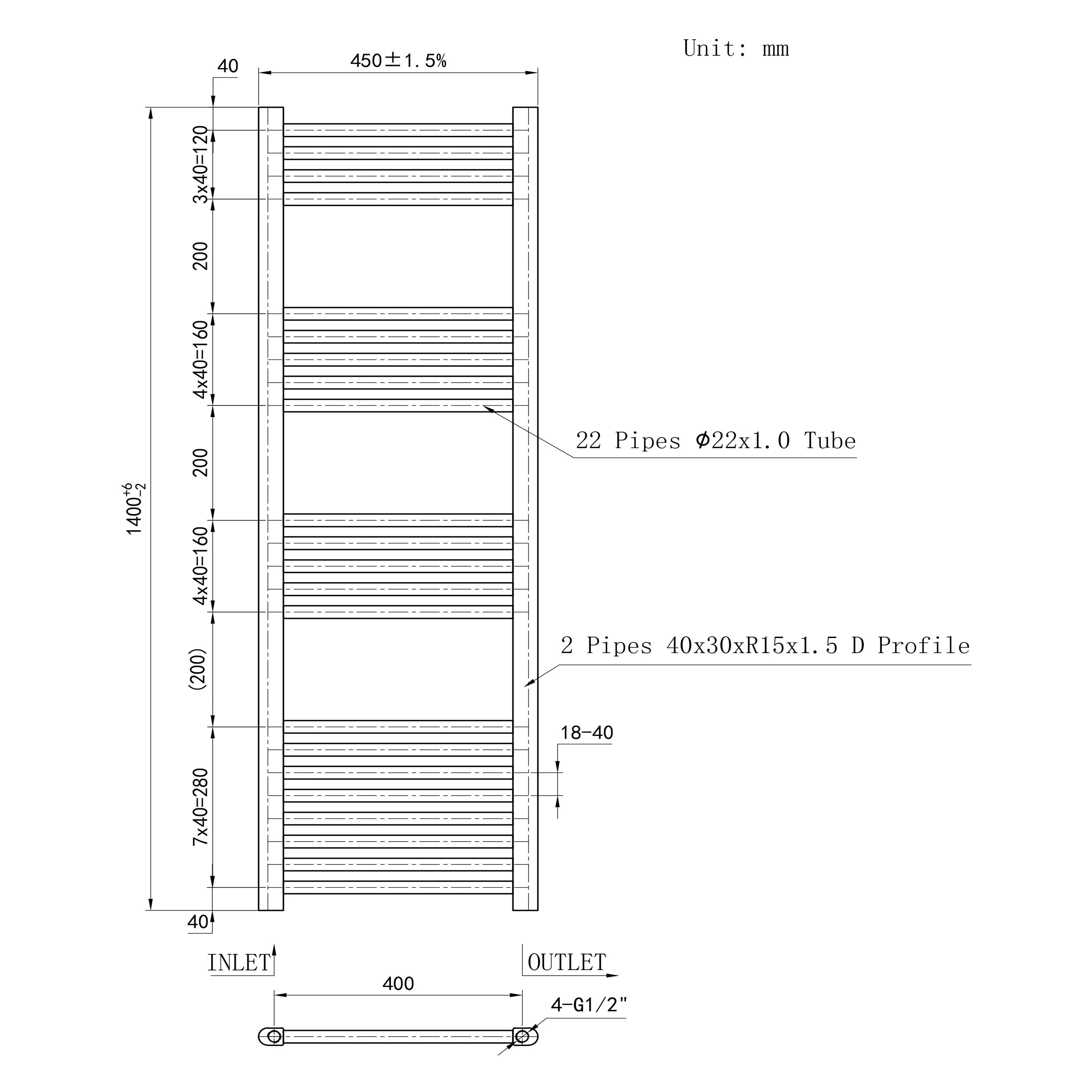 SKY Bathroom Central Heating Towel Rail Straight Design Radiator Warmer - Image 20