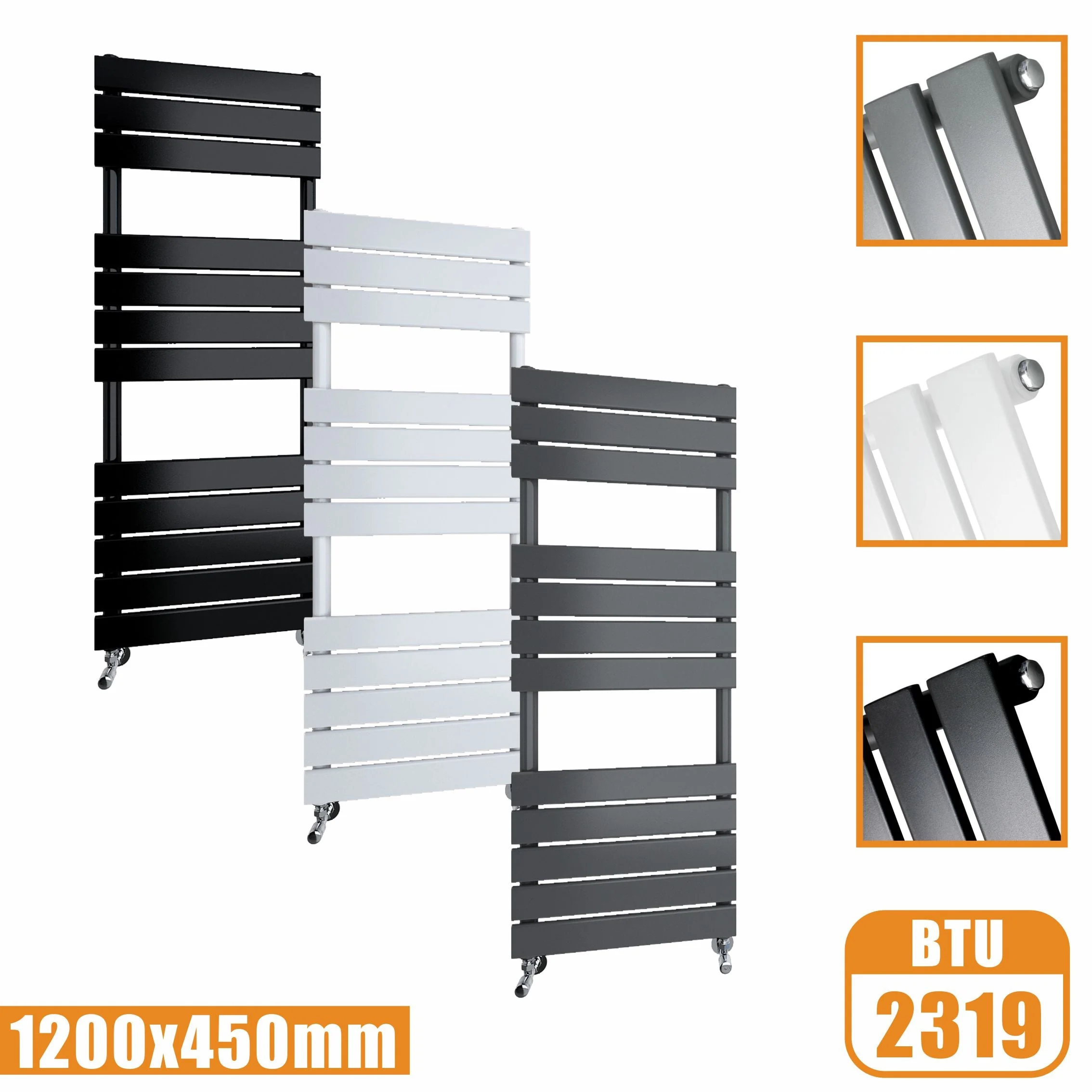 SKY Bathroom Towel Rail Radiator Flat Panel Ladder Designer Rads - Image 11