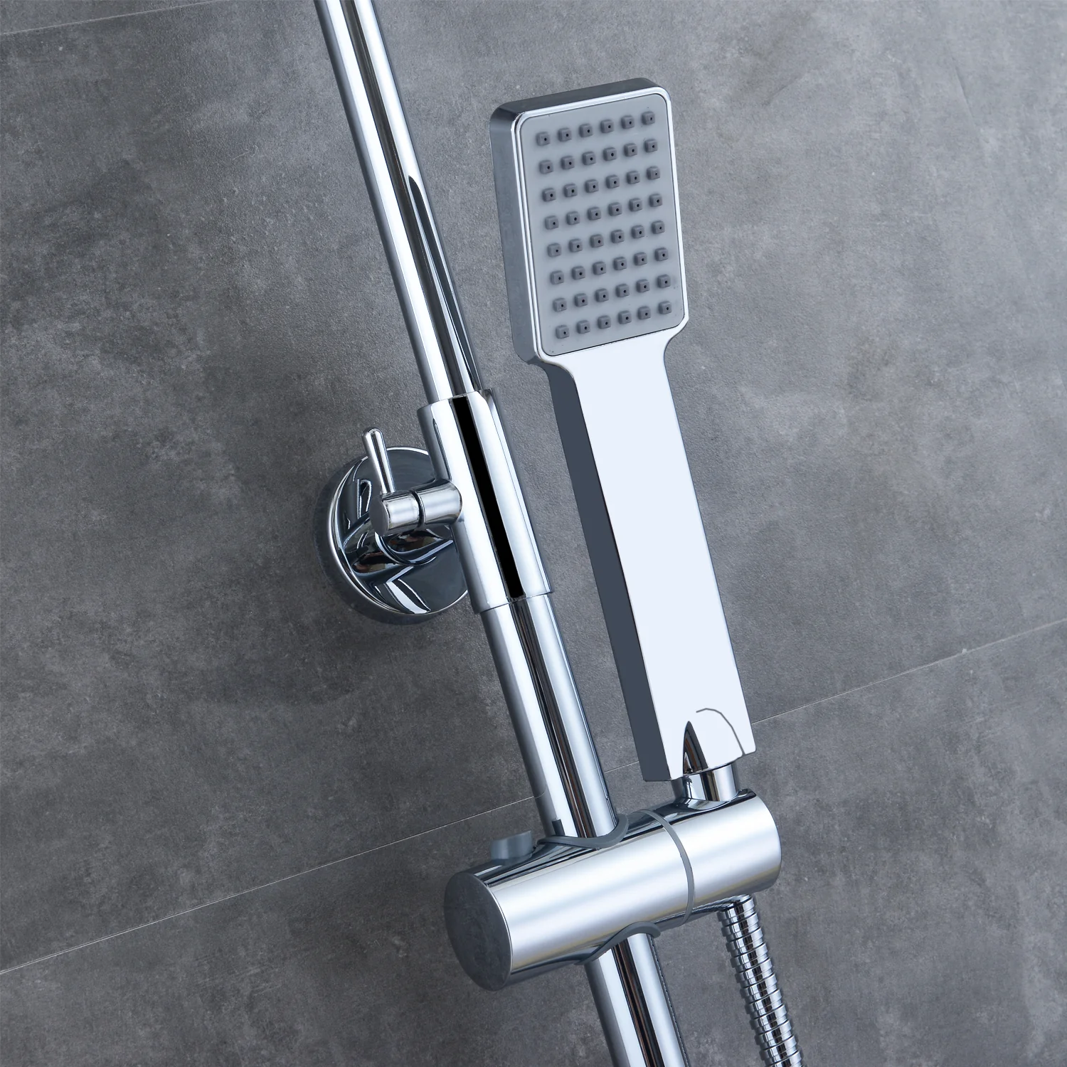 SKY BATHROOM Thermostatic Mixer Shower Set Square&Round Chrome Twin Head Exposed Valve - Image 3