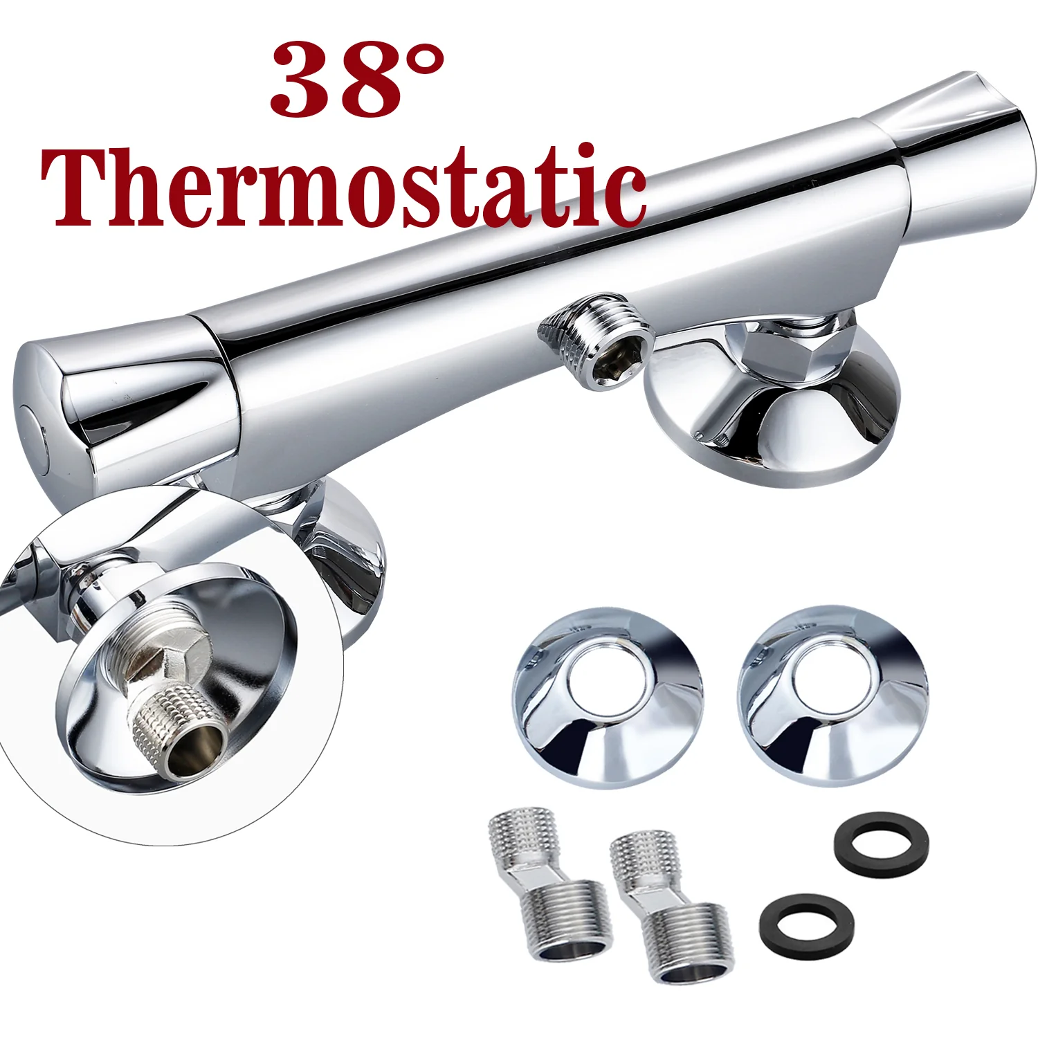 SKY Bathroom Thermostatic Shower Mixer Square&Round Chrome Finish Set - Image 9