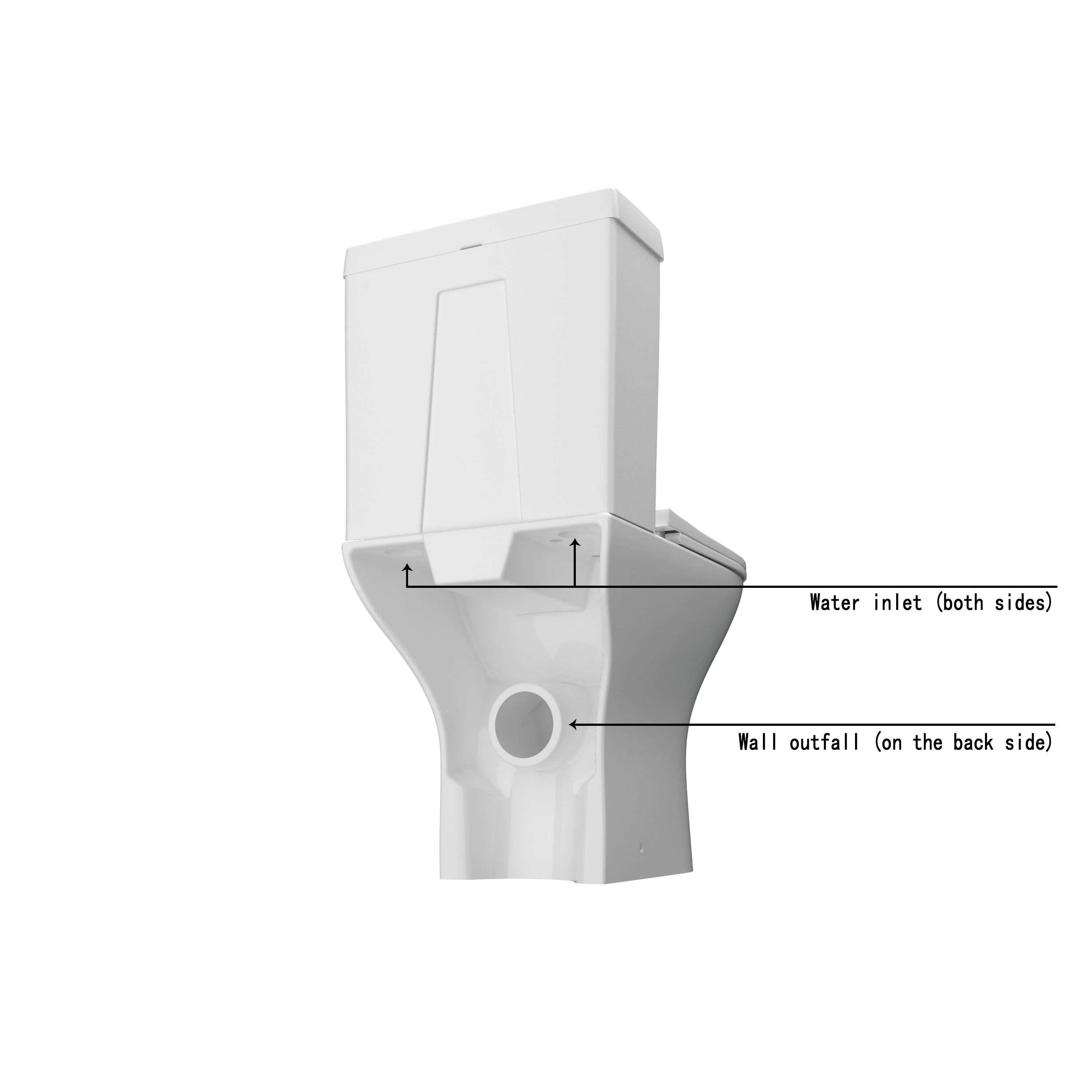 SKY Bathroom Modern Close Coupled Toilet Short Projection Soft Close Seat WC - Image 4