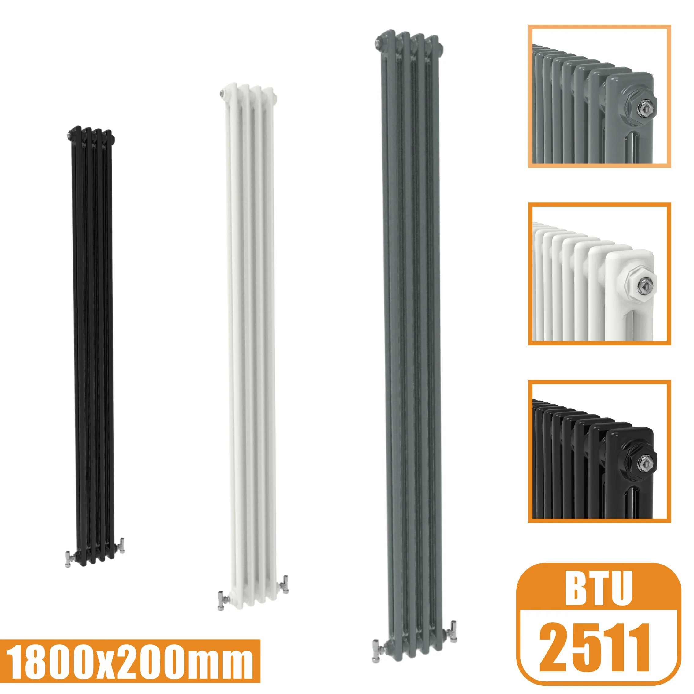 Sky bathroom Traditional 2&3 Column Cast Iron Style Vertical Tall Central Radiator Heating - Image 19