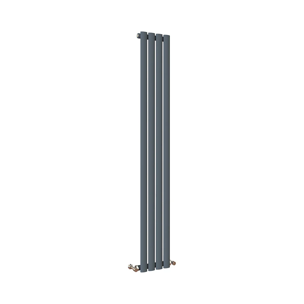 Sky Bathroom White/Anthracite/Black Oval Column Tall Vertical Central Heating Radiator - Image 23