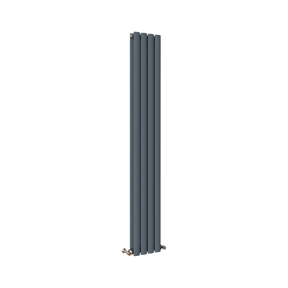 Sky Bathroom White/Anthracite/Black Oval Column Tall Vertical Central Heating Radiator - Image 24