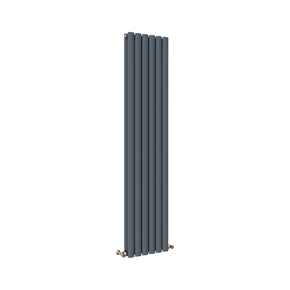 Sky Bathroom White/Anthracite/Black Oval Column Tall Vertical Central Heating Radiator - Image 26