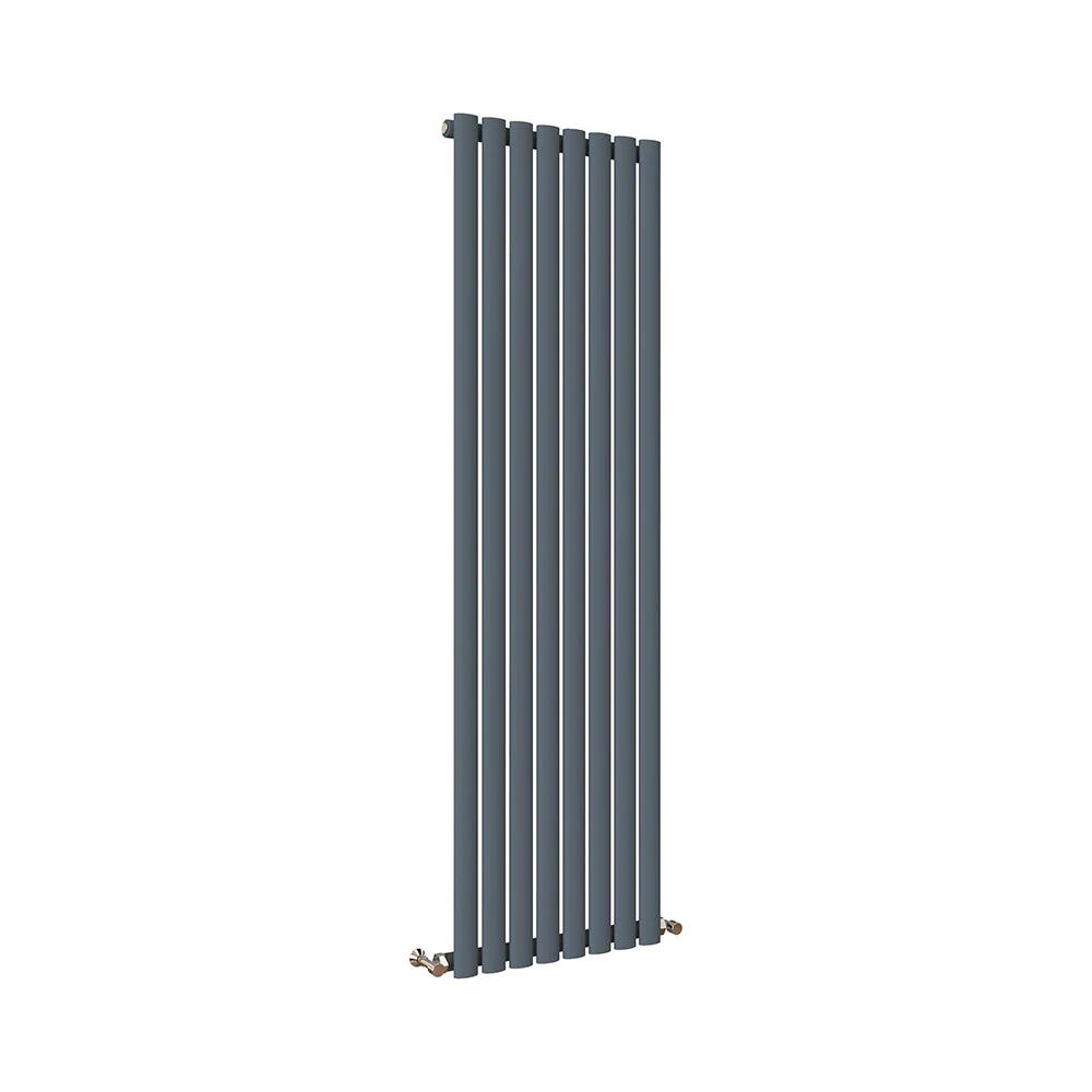 Sky Bathroom White/Anthracite/Black Oval Column Tall Vertical Central Heating Radiator - Image 27