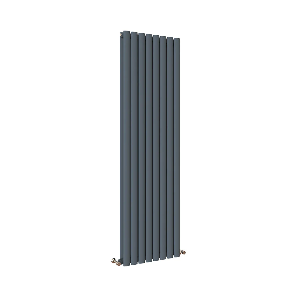 Sky Bathroom White/Anthracite/Black Oval Column Tall Vertical Central Heating Radiator - Image 28