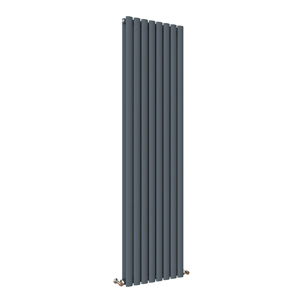 Sky Bathroom White/Anthracite/Black Oval Column Tall Vertical Central Heating Radiator - Image 32