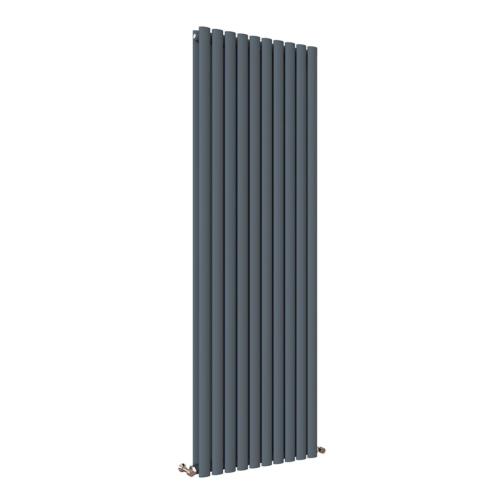Sky Bathroom White/Anthracite/Black Oval Column Tall Vertical Central Heating Radiator - Image 33