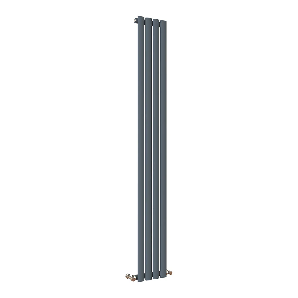 Sky Bathroom White/Anthracite/Black Oval Column Tall Vertical Central Heating Radiator - Image 35
