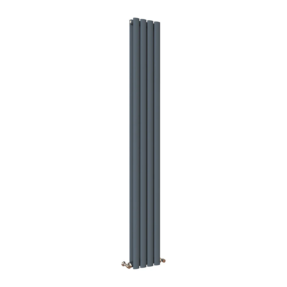 Sky Bathroom White/Anthracite/Black Oval Column Tall Vertical Central Heating Radiator - Image 36