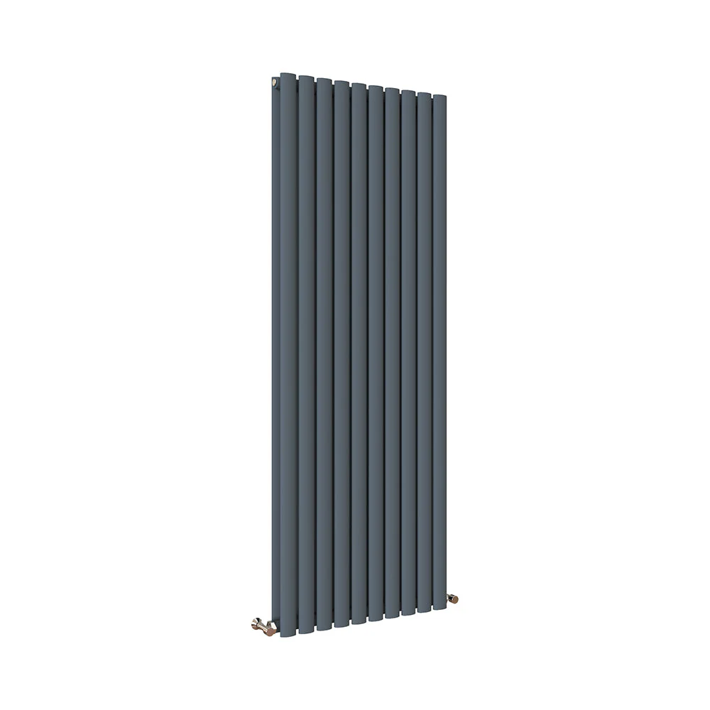 Sky Bathroom White/Anthracite/Black Oval Column Tall Vertical Central Heating Radiator - Image 38